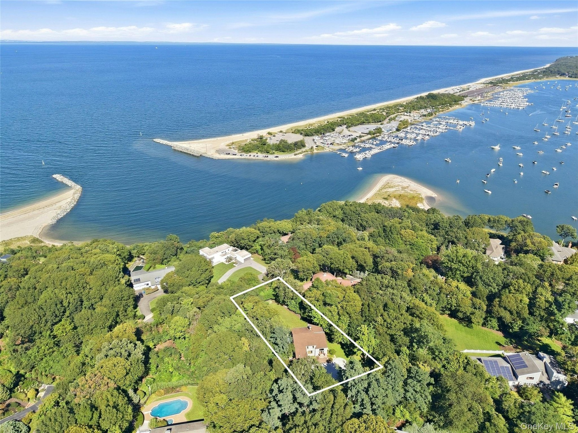 Aerial View facing Mount Sinai Harbor and Long Island Sound