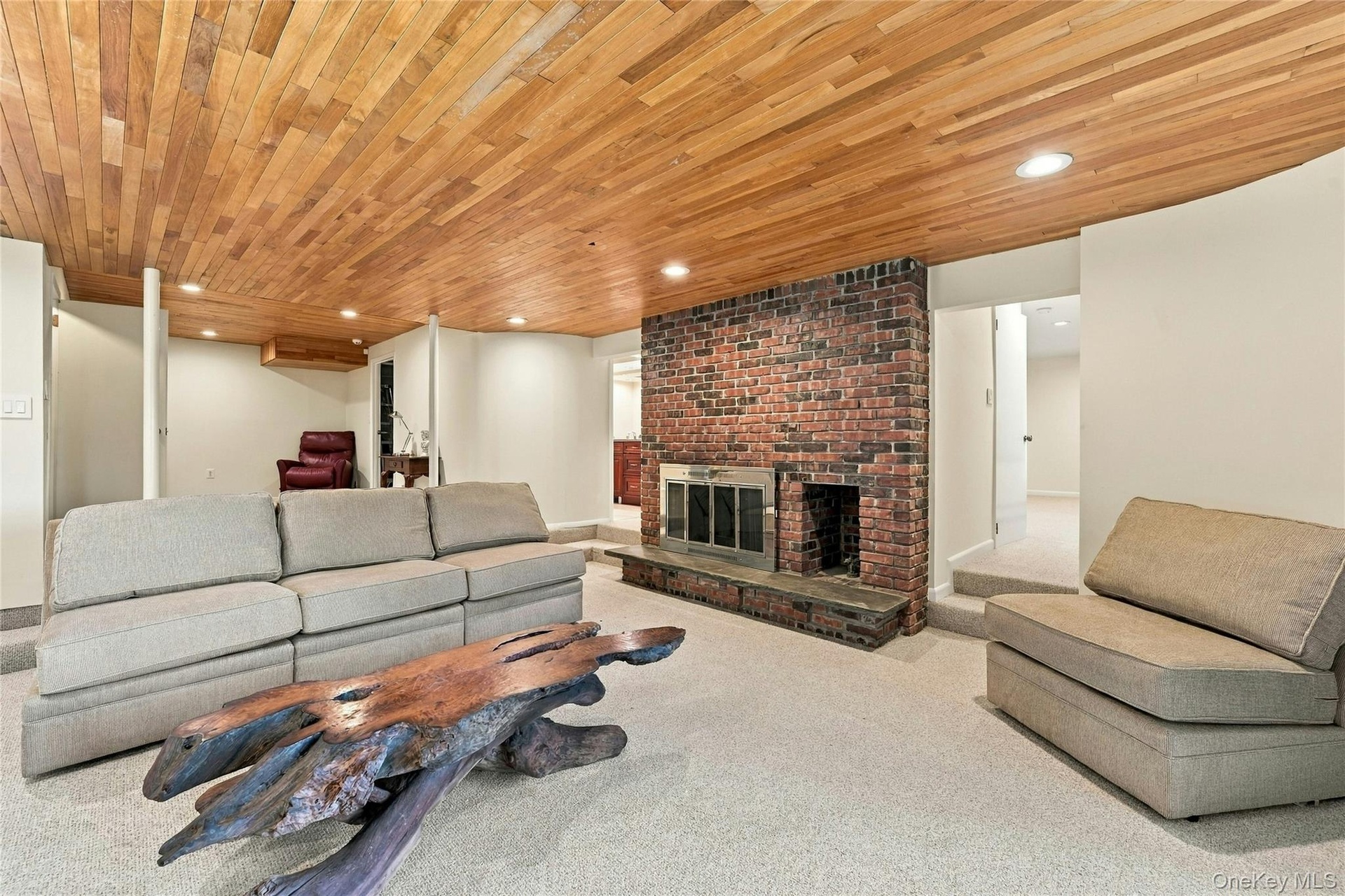Lower Level Living Space with Fireplace