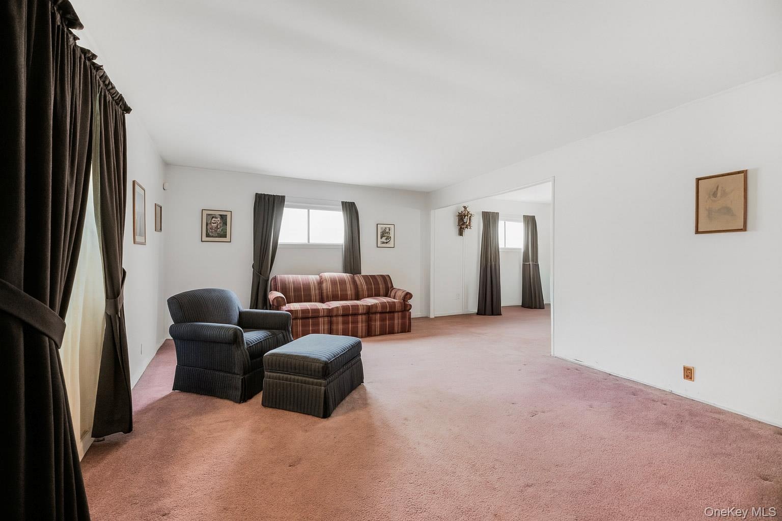 View of carpeted living area