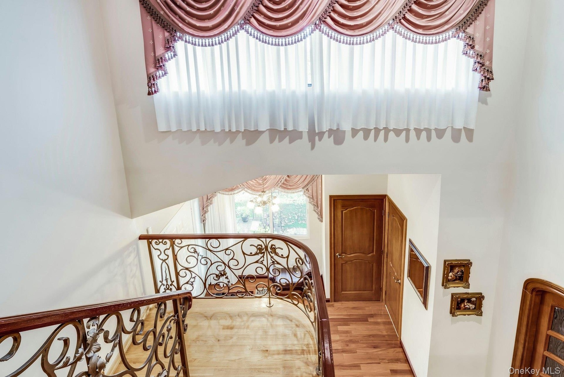Steps up with custom  railings