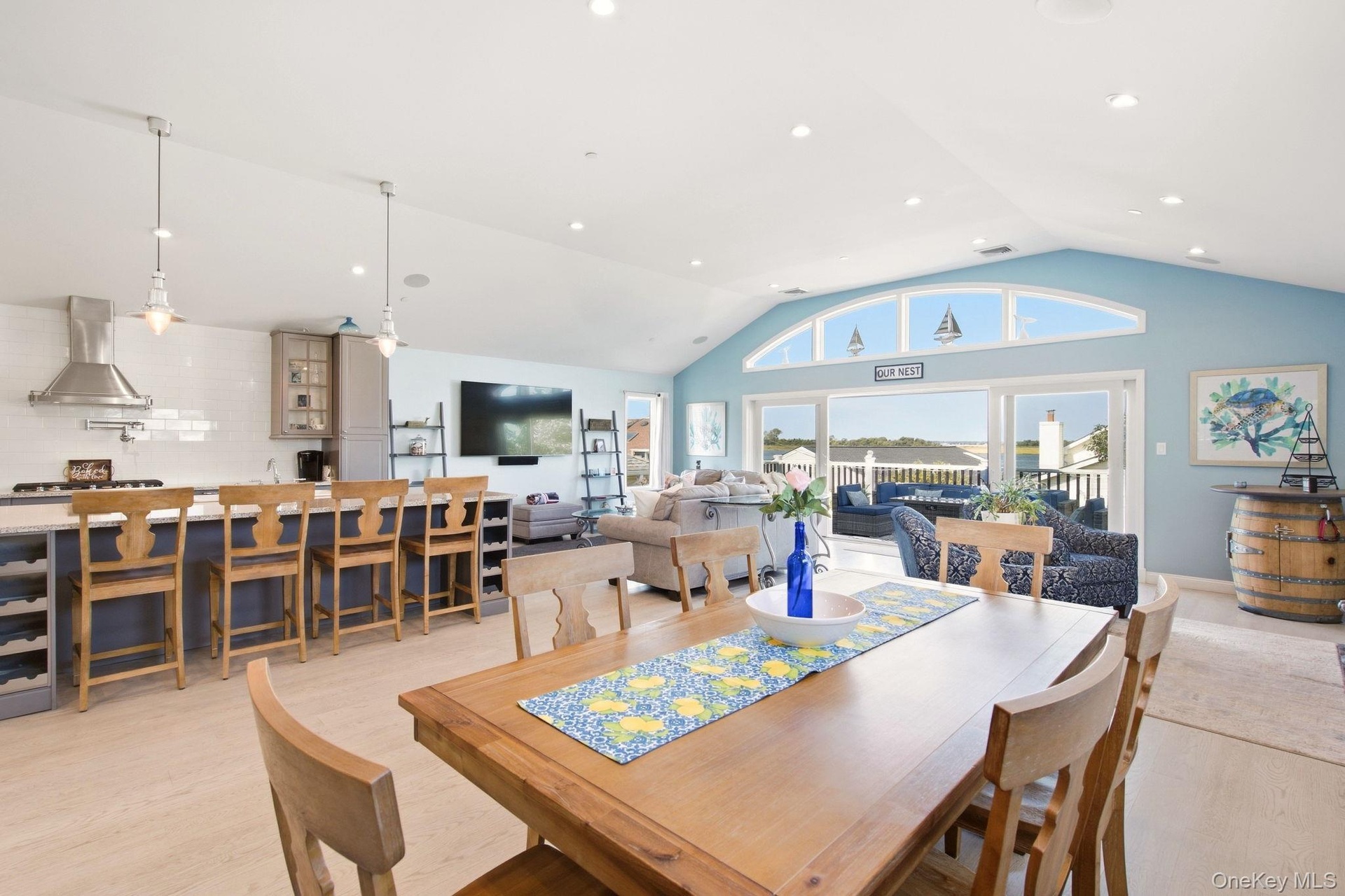 Dining room table with built in cabinets