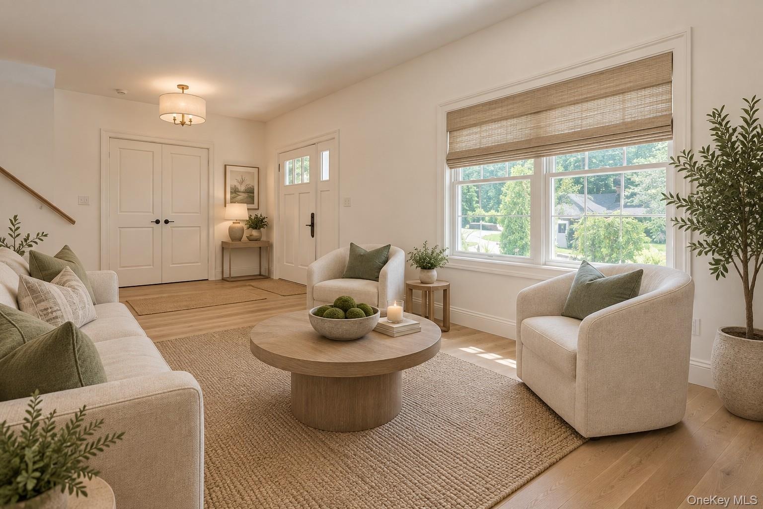Beautifully virtually furniture staged to showcase this bright, inviting living room !