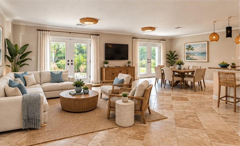 Living room virtually staged