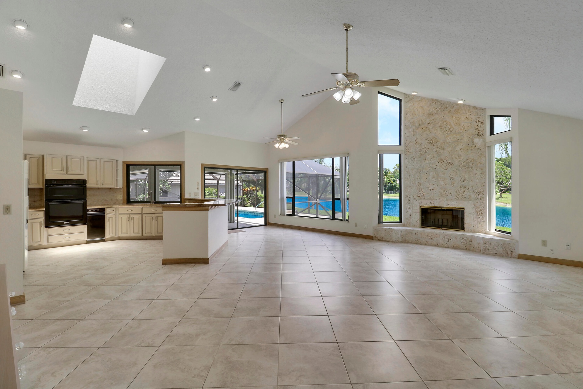 Family Room and kitchen.