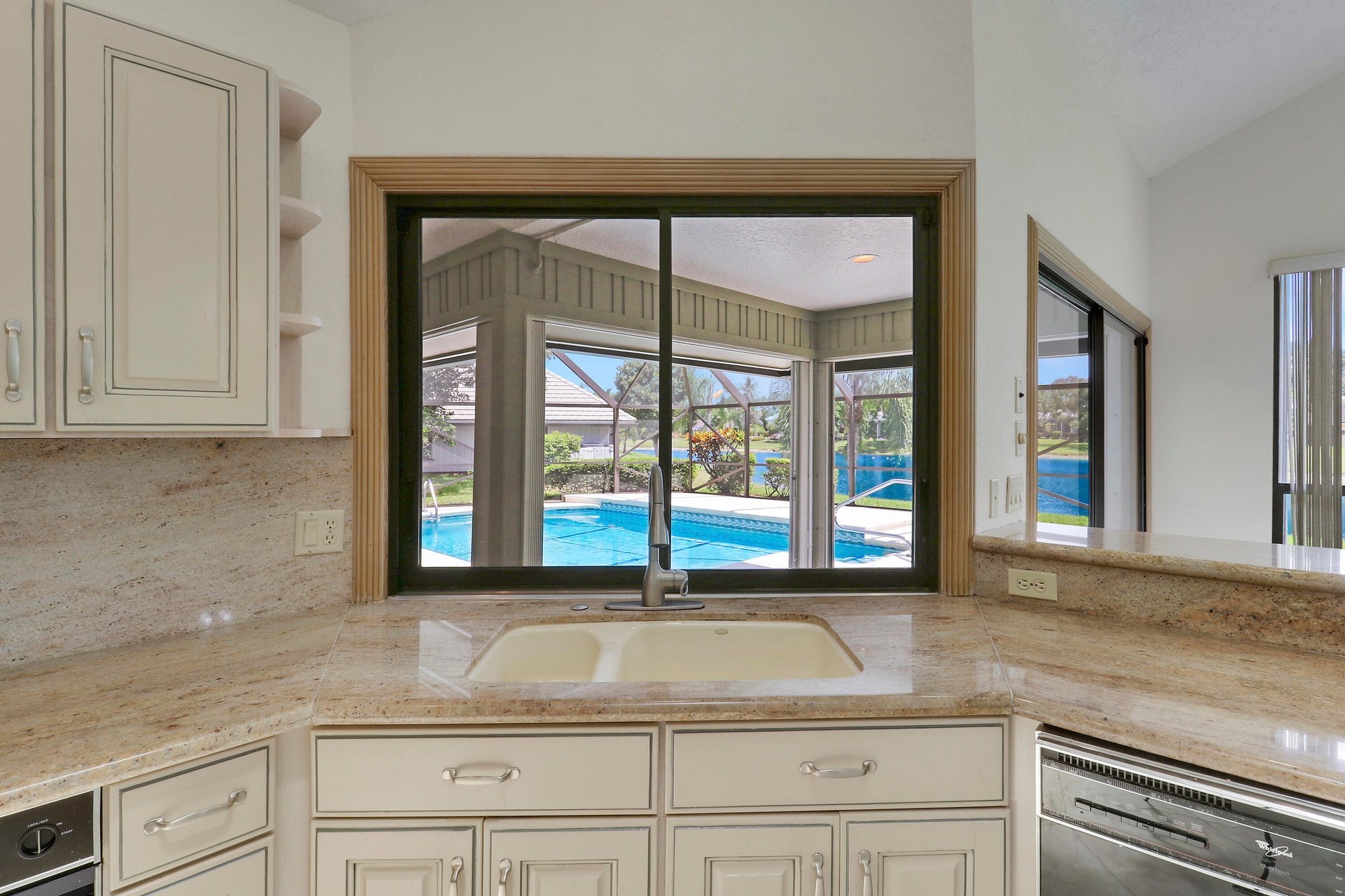 Views of the pool and lake.