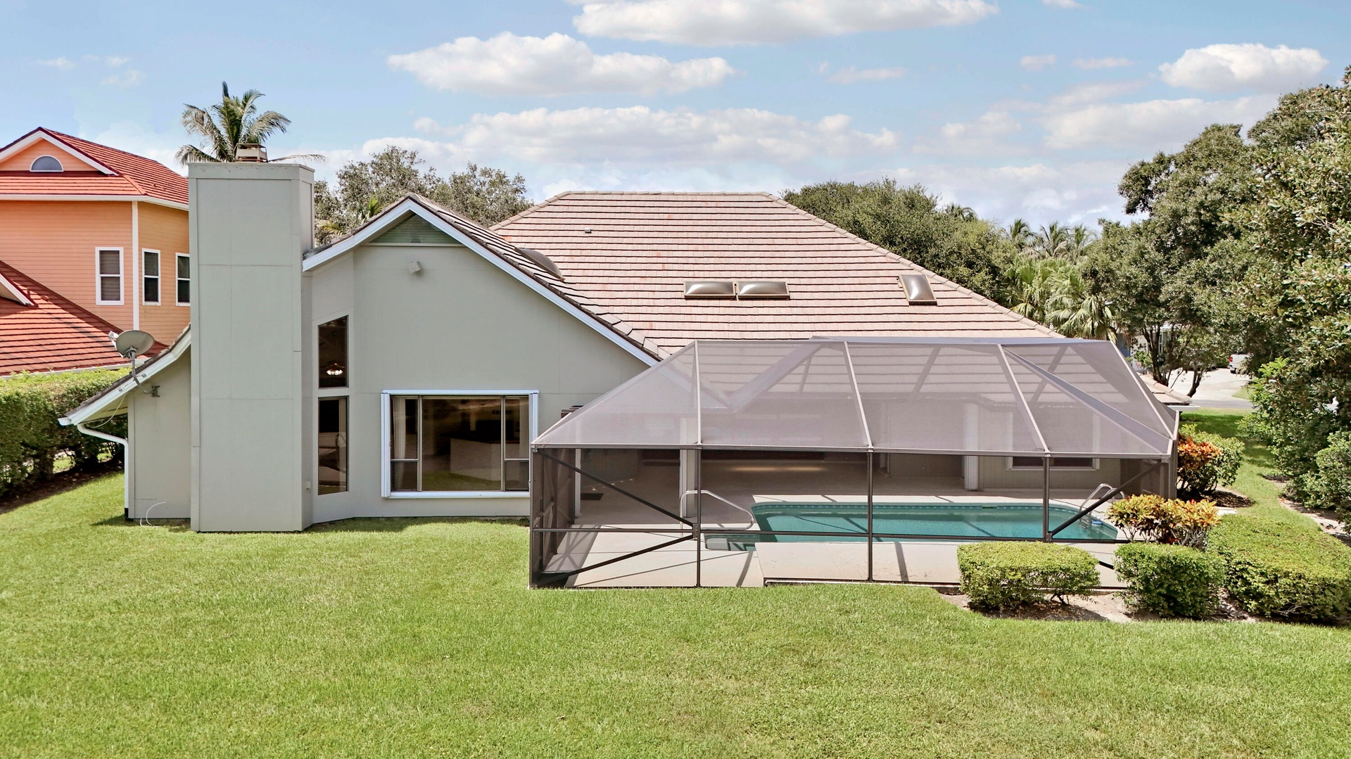 Back of the home facing the lake.