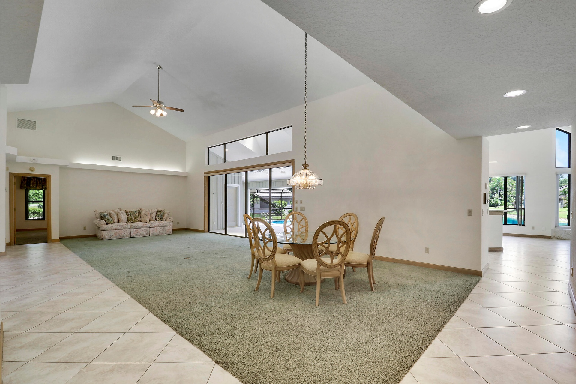 Leading to family room and kitchen.