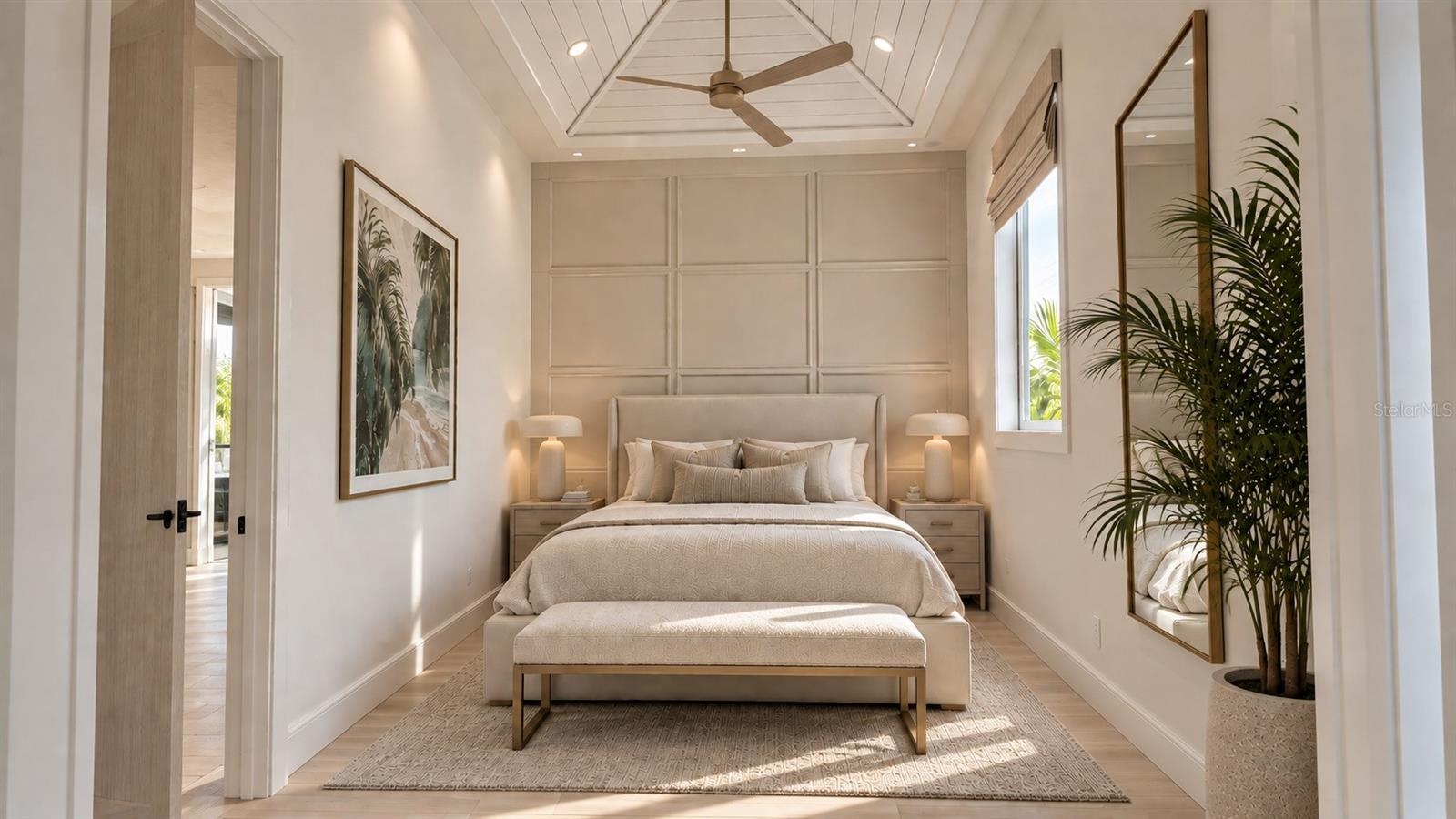 Guest bedroom, with virtual staging