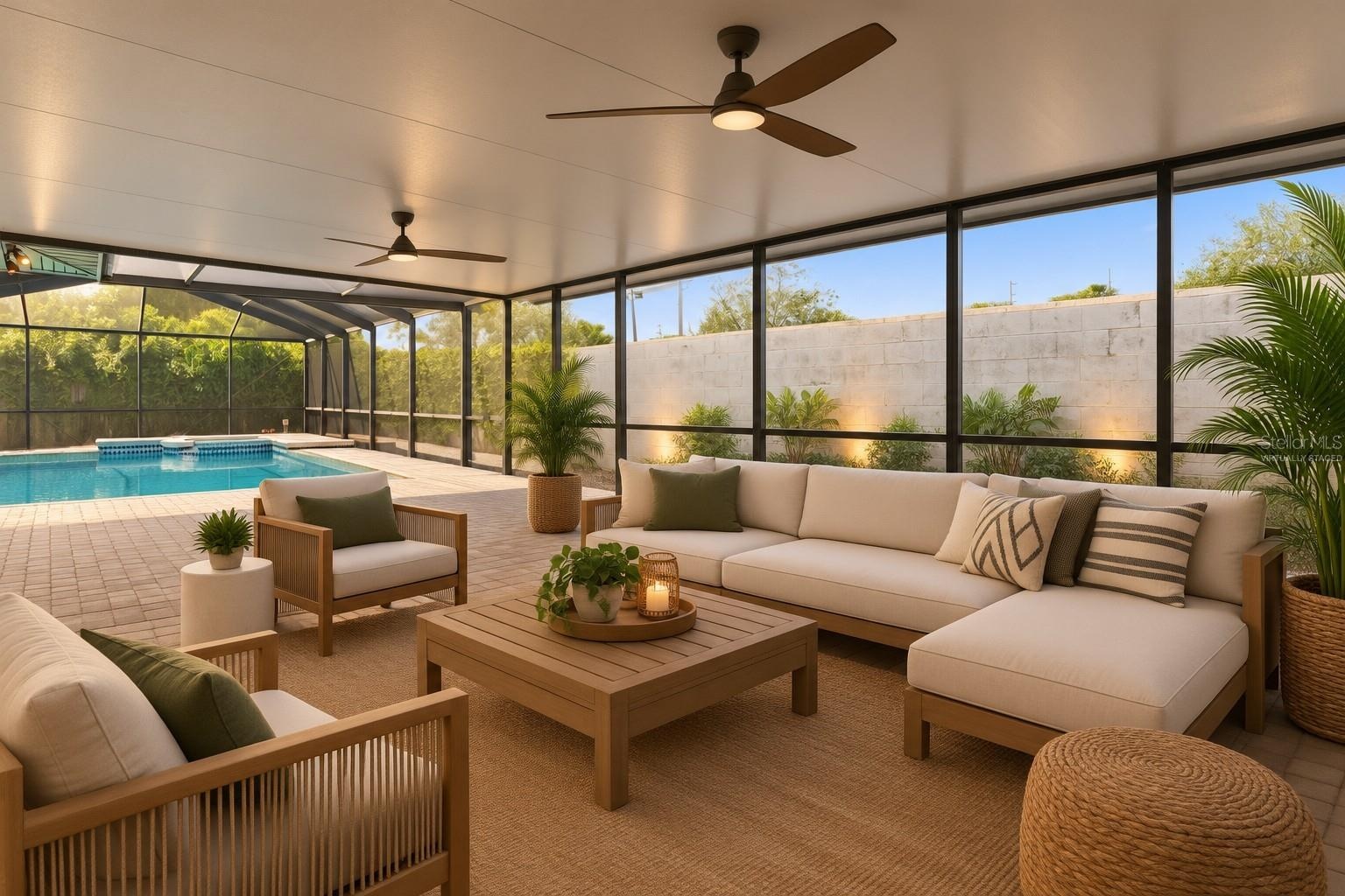 Virtually Staged screened patio
