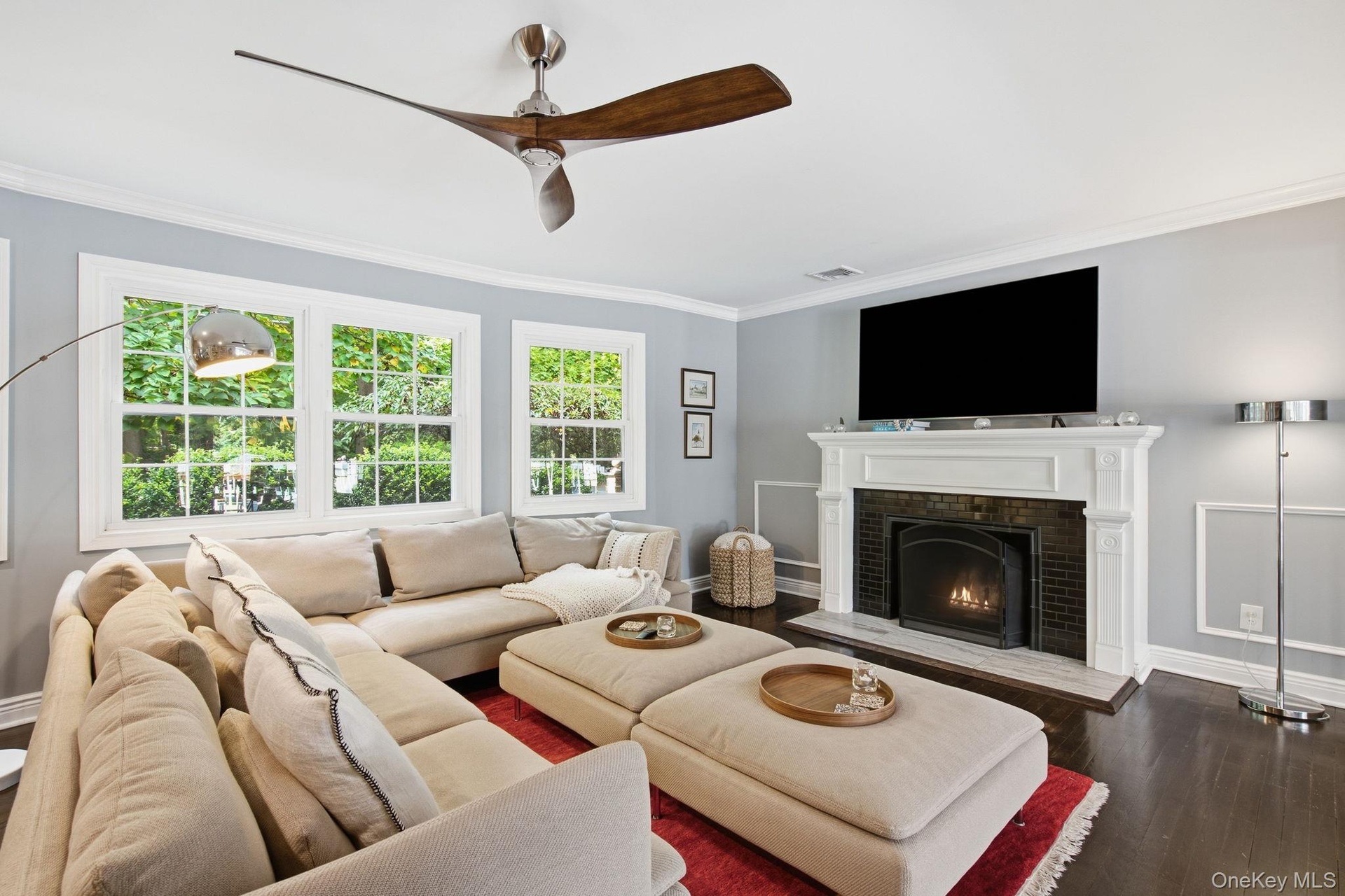Family Room with wood burning fireplace