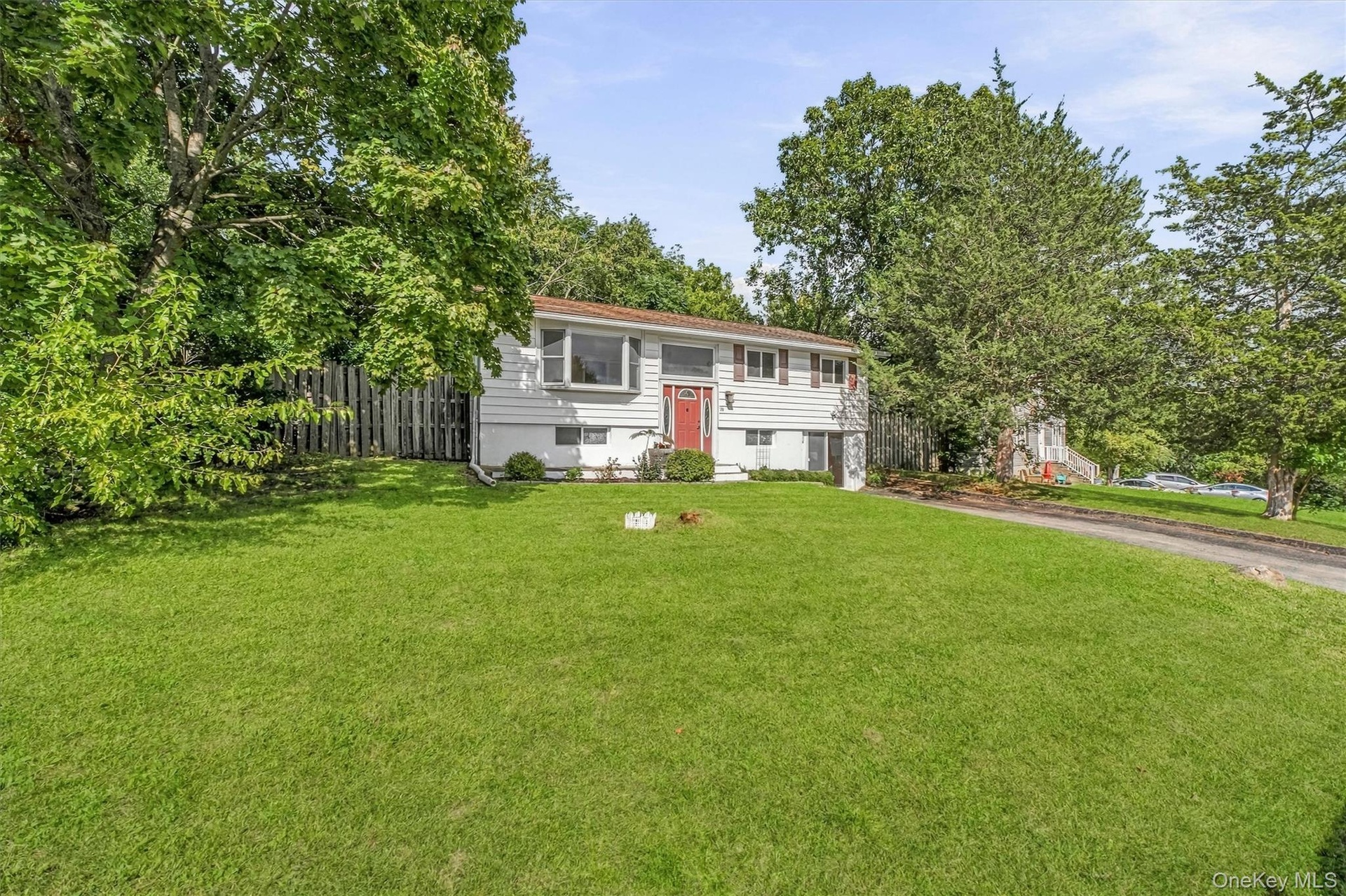 Sprawling front yard.