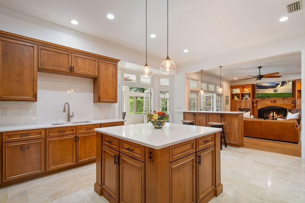 Island, with lead in to the family room