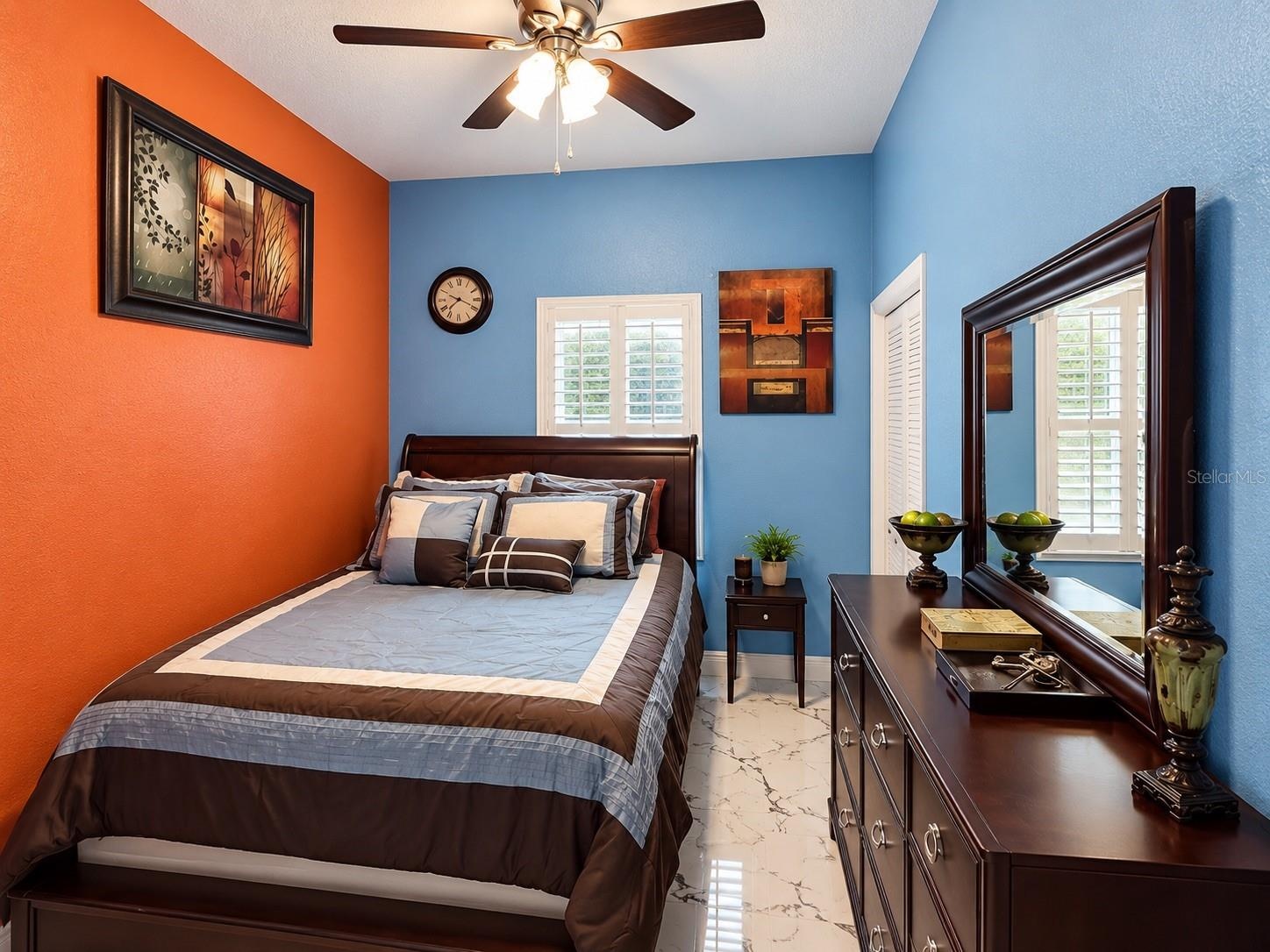 Bedroom with built in closet