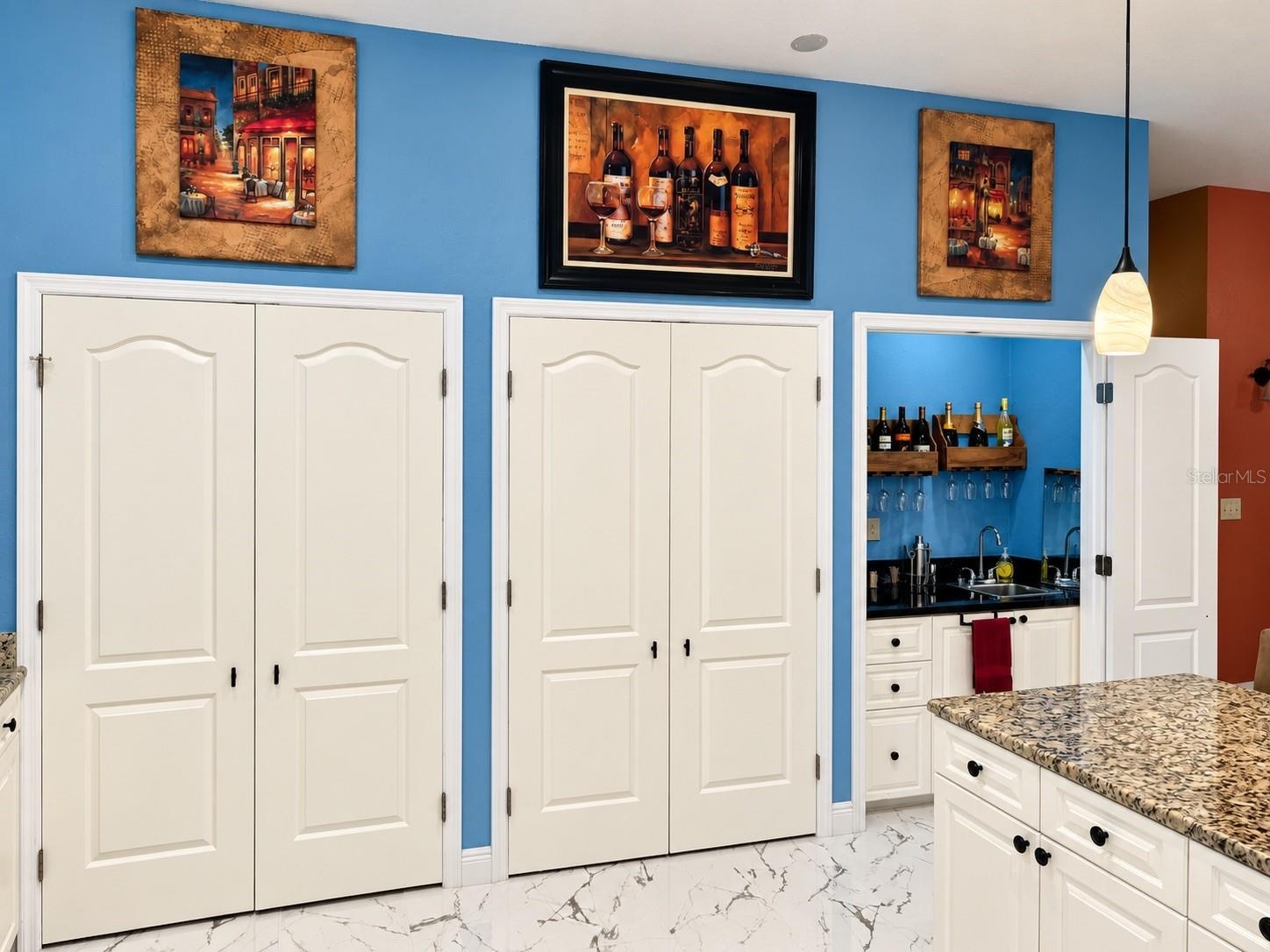 Double pantry/wet bar in kitchen
