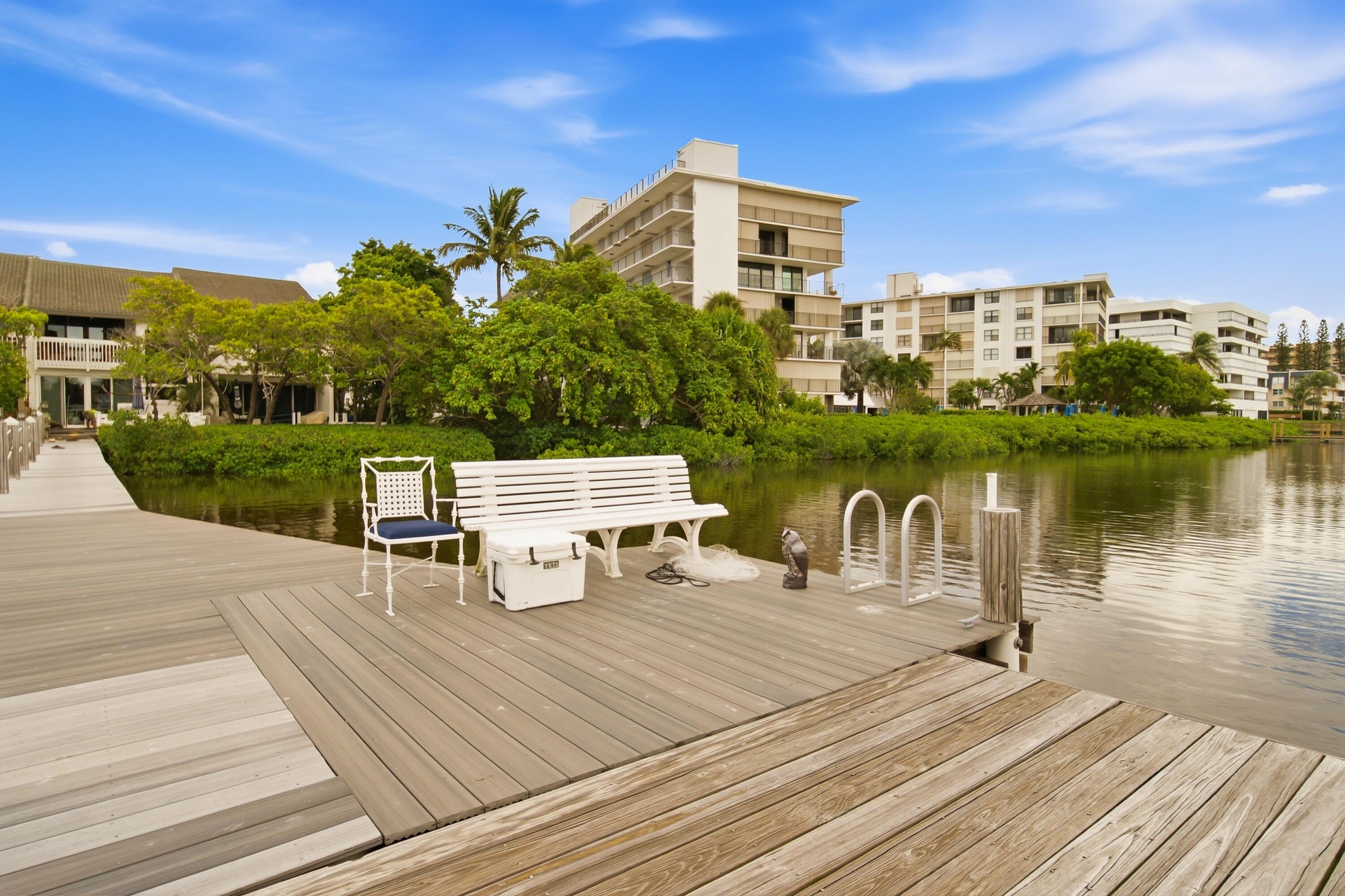 Waterfront dock with direct water access