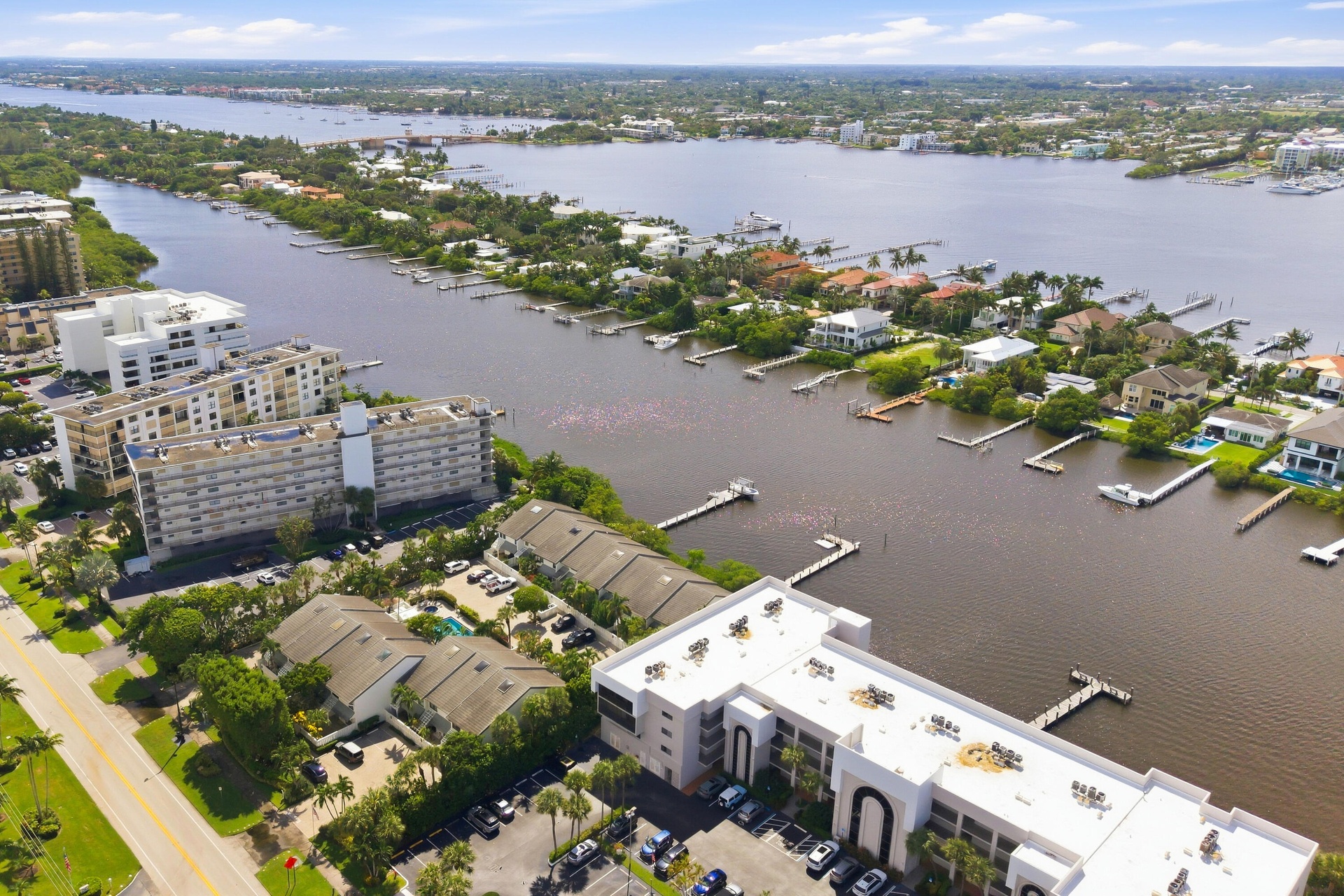 Waterfront community featuring multiple docks and direct water access