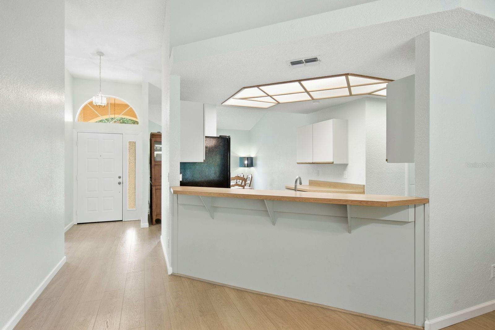 Bright kitchen with convenient counter space.