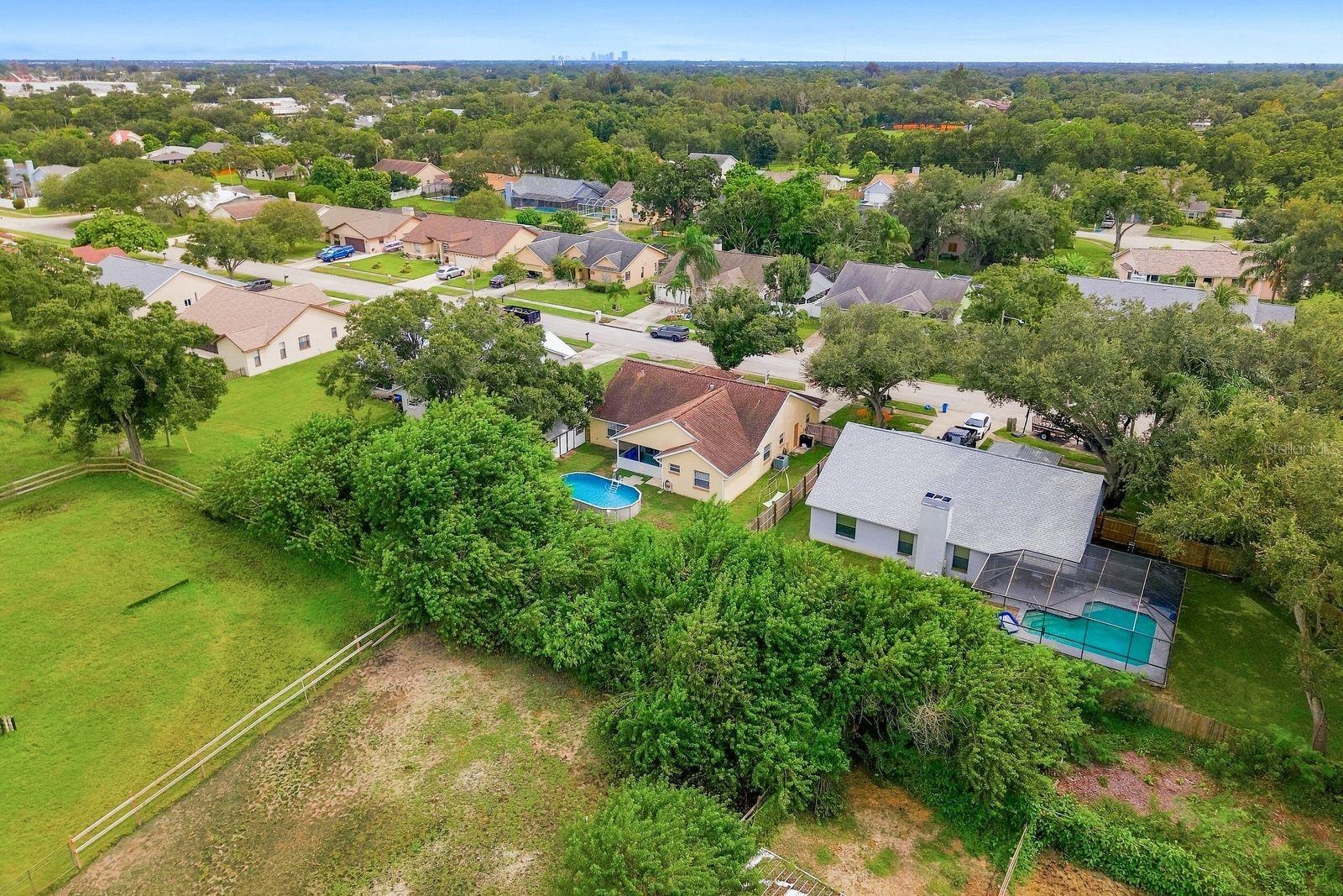 Surrounded by equestrian properties.