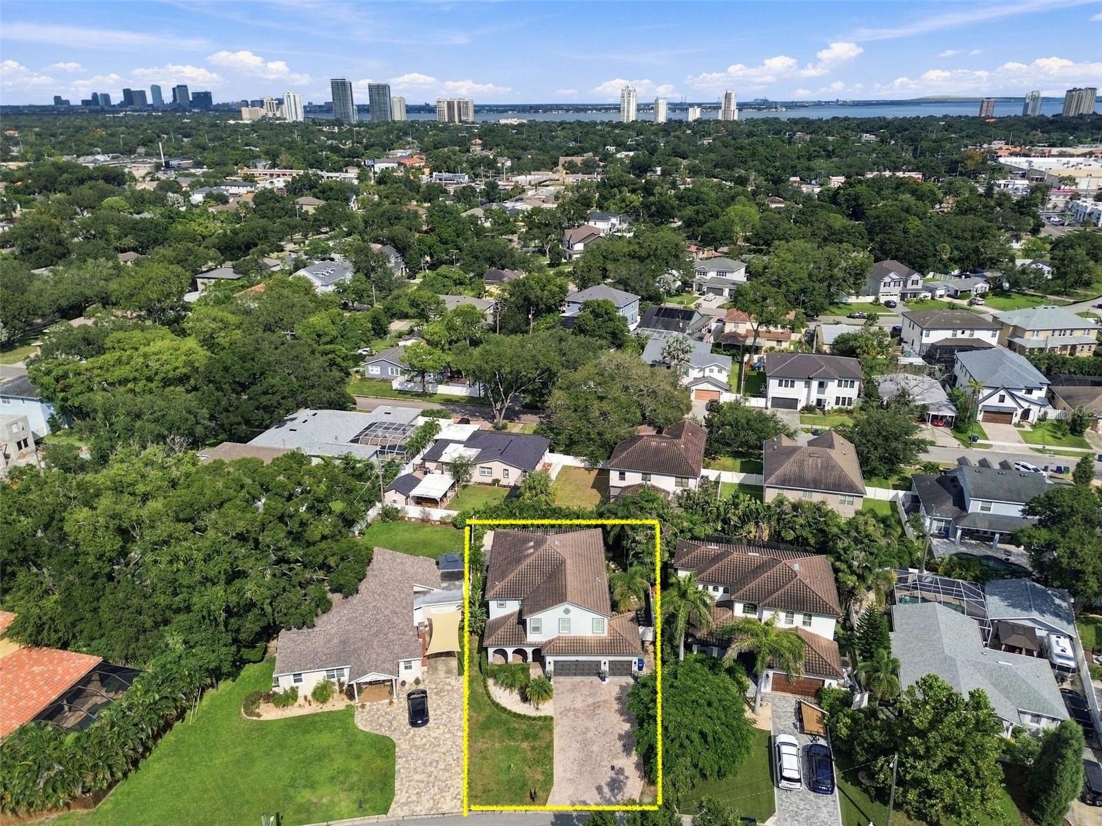 South Tampa living with Downtown Tampa and the bay on the horizon