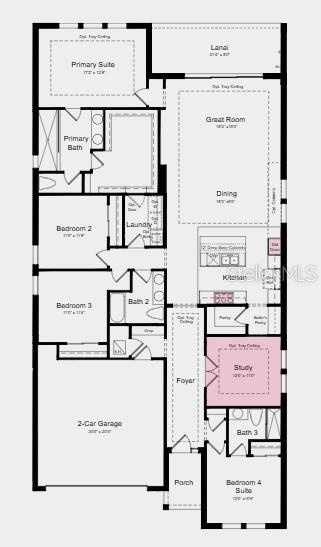Floor Plan - Additional Highlights Include: gourmet kitchen, upgraded front door, pendant light package in kitchen, tray ceiling package, 8' interior 