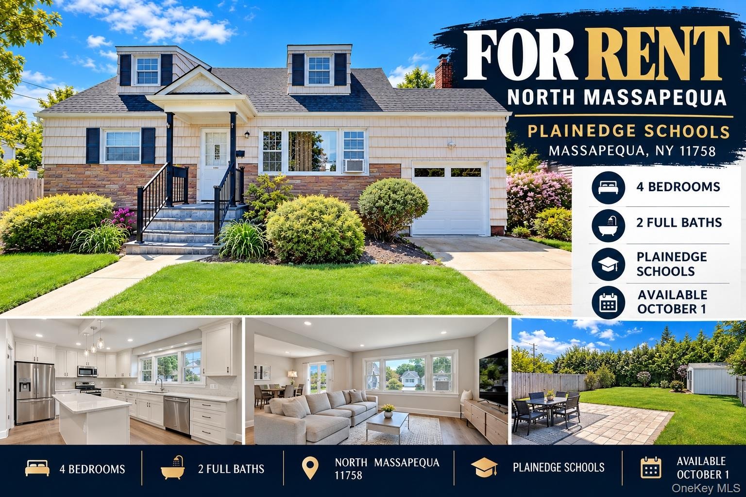 Real Estate Listing. Displaying property exterior and interior views with key specifications for the property