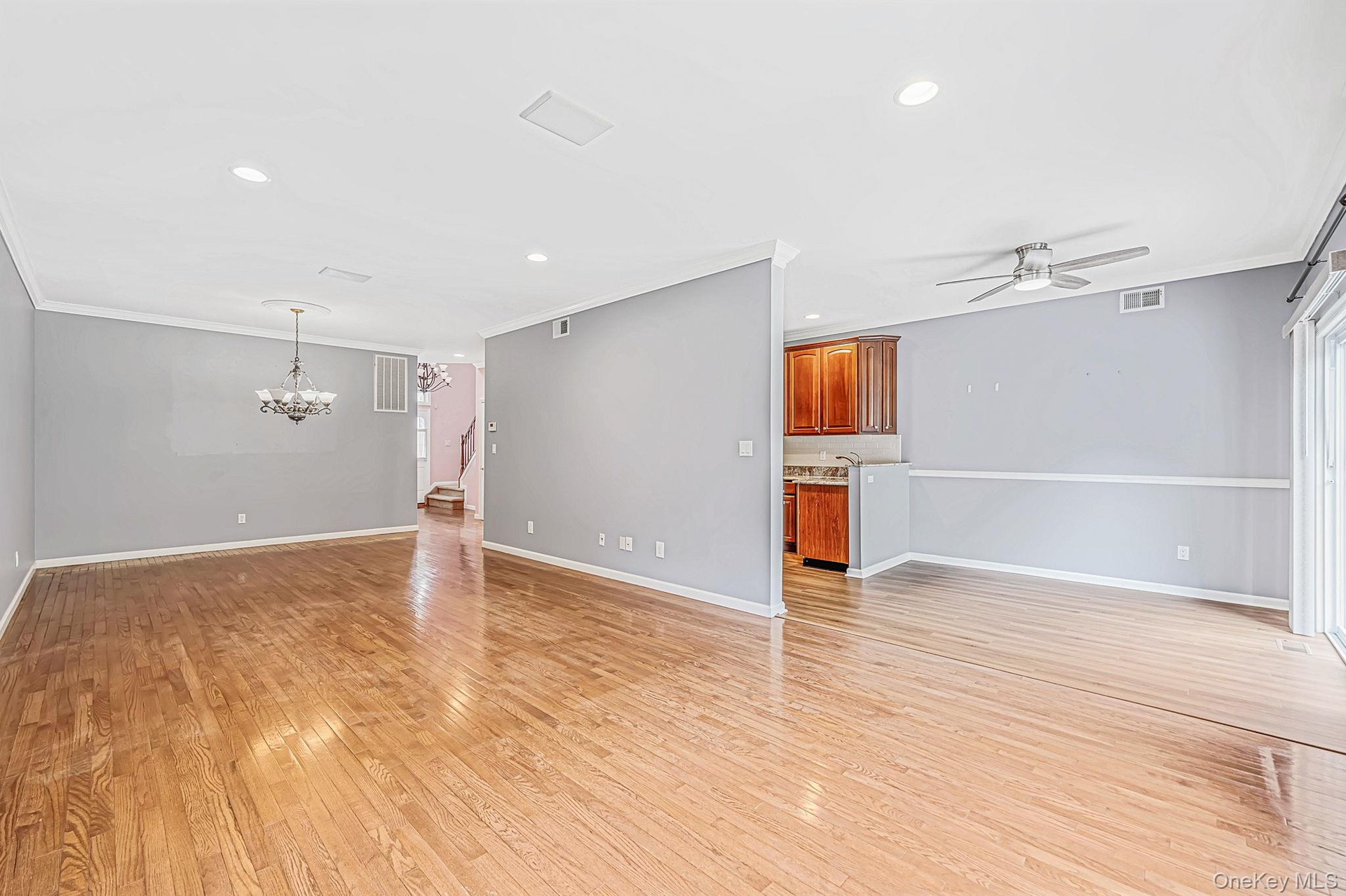 Kitchen open to living room
