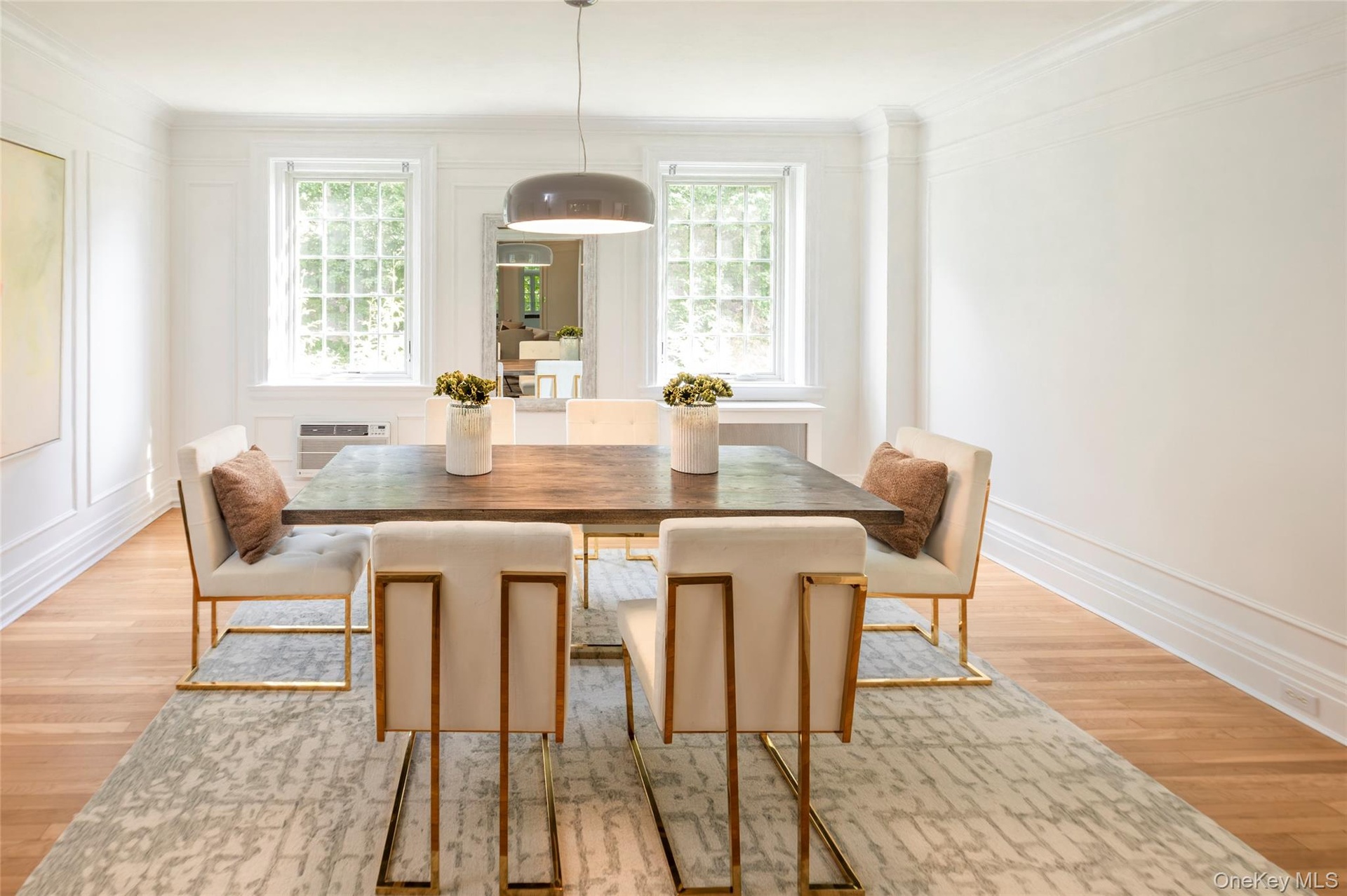Expansive formal dining room with great east exposures