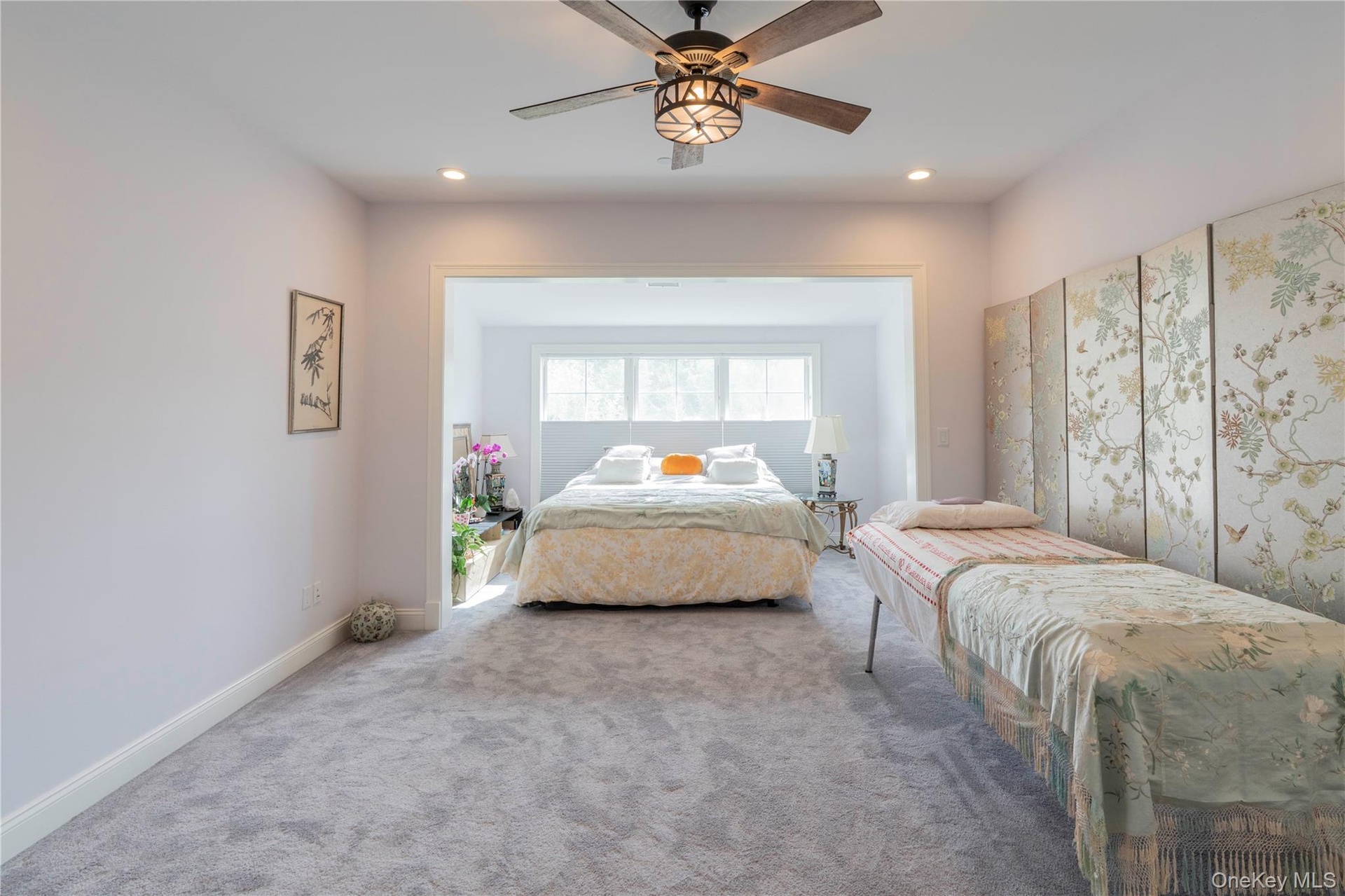 Spacious Bedroom with Alcove Sitting or Office Area
