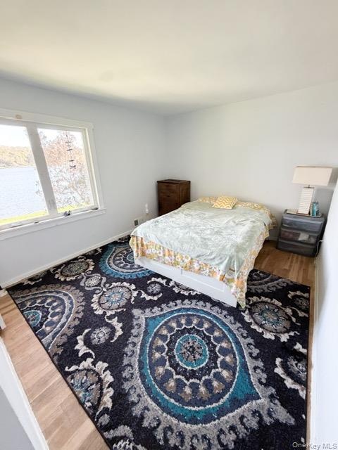 Hardwood-style flooring and light-colored walls