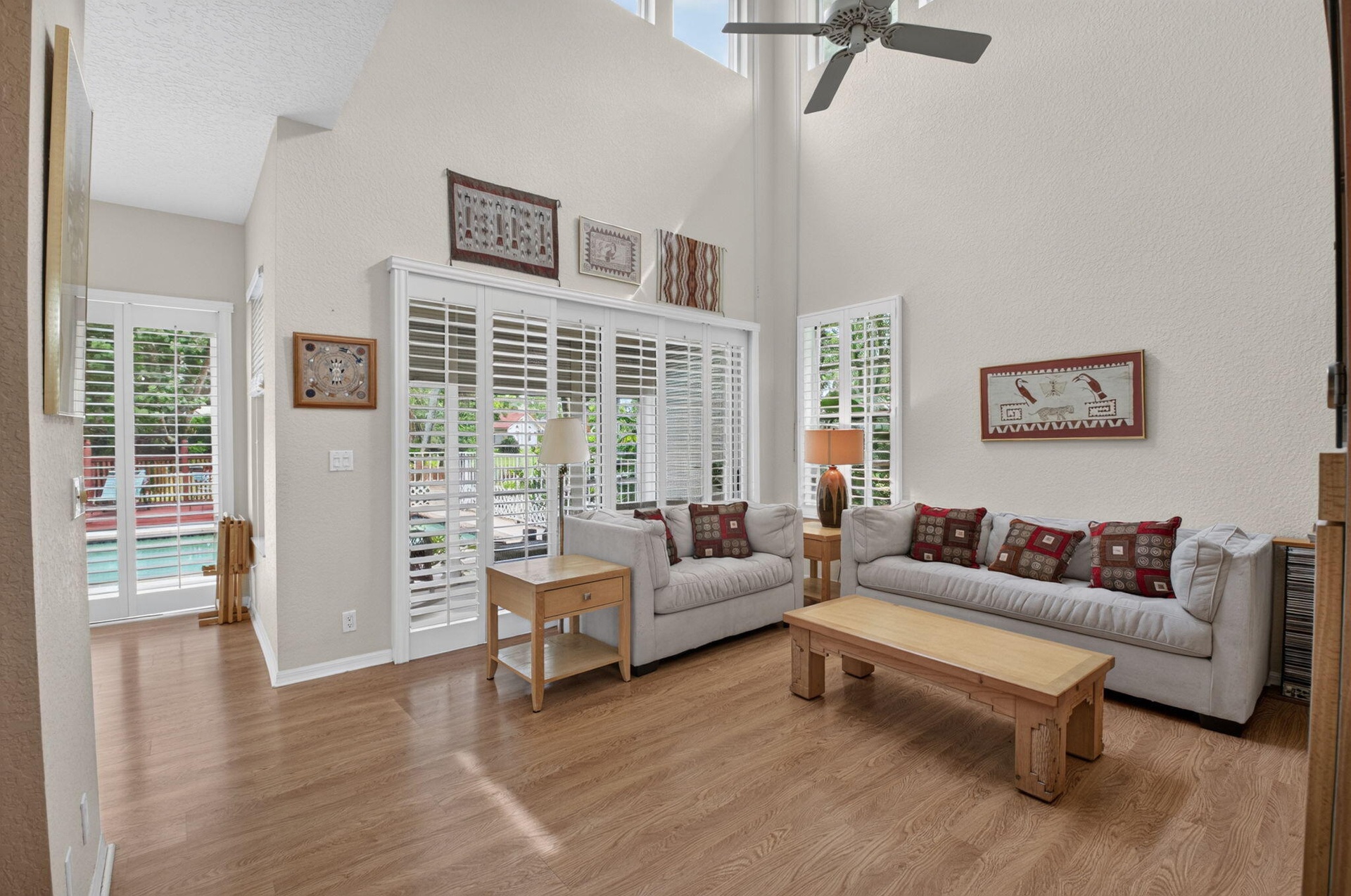 Overlook the pool from the family room