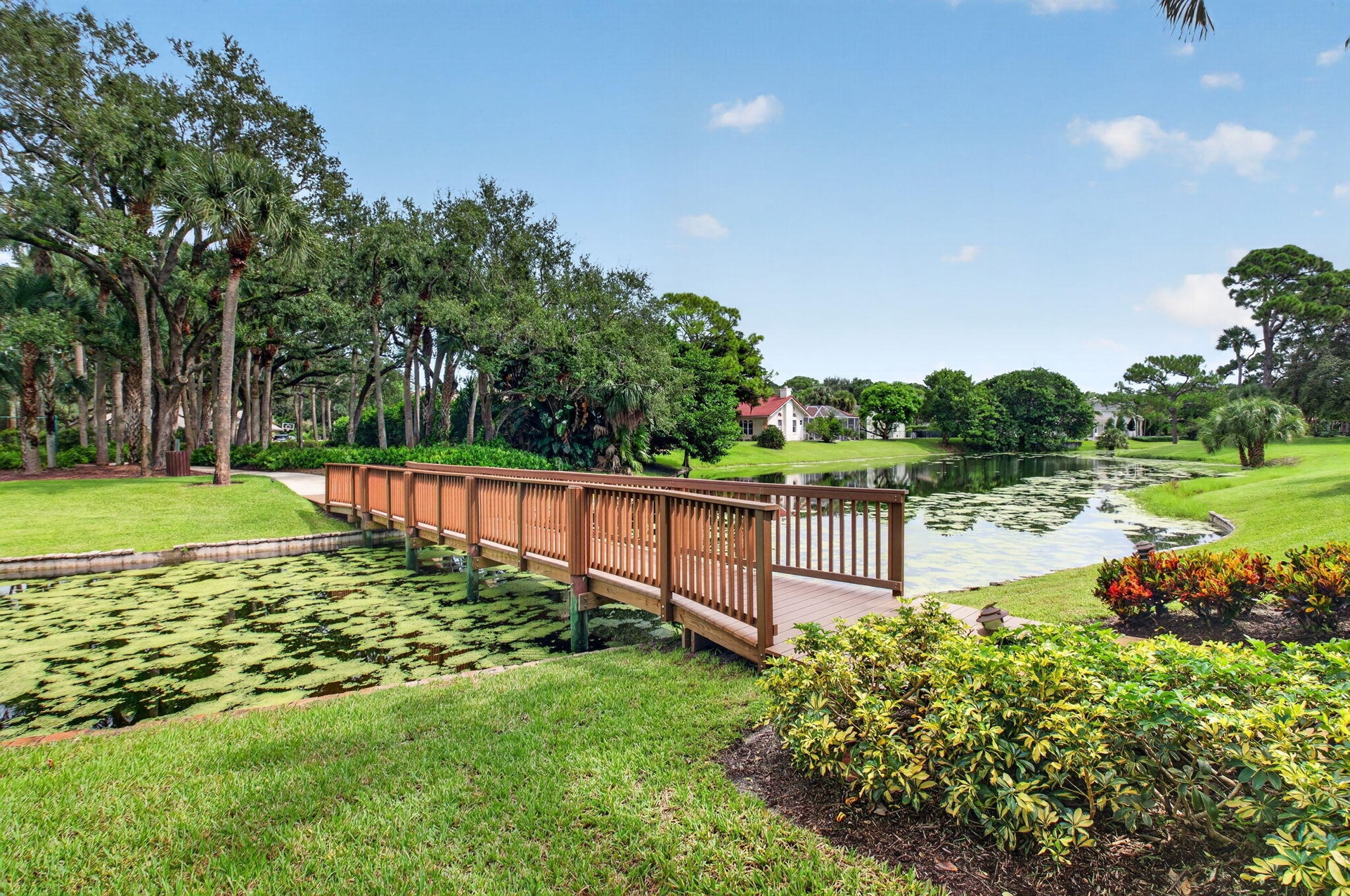 See the cute bridge to the park from your home!