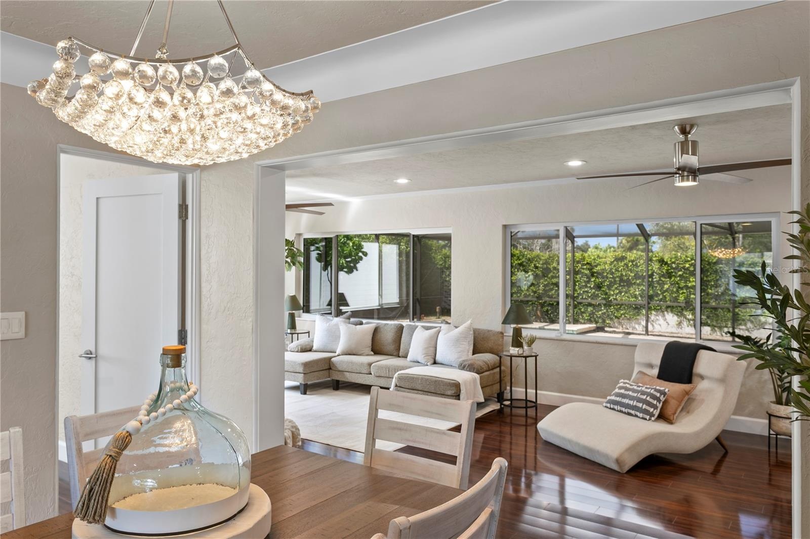 And the gorgeous Dining Area leads right in to the Family Room