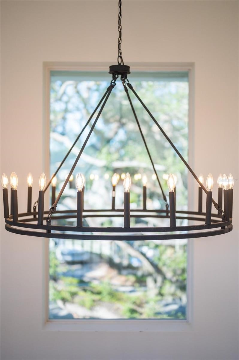 Chandelier in the foyer