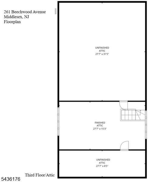 Floor Plan Third Floor/Attic