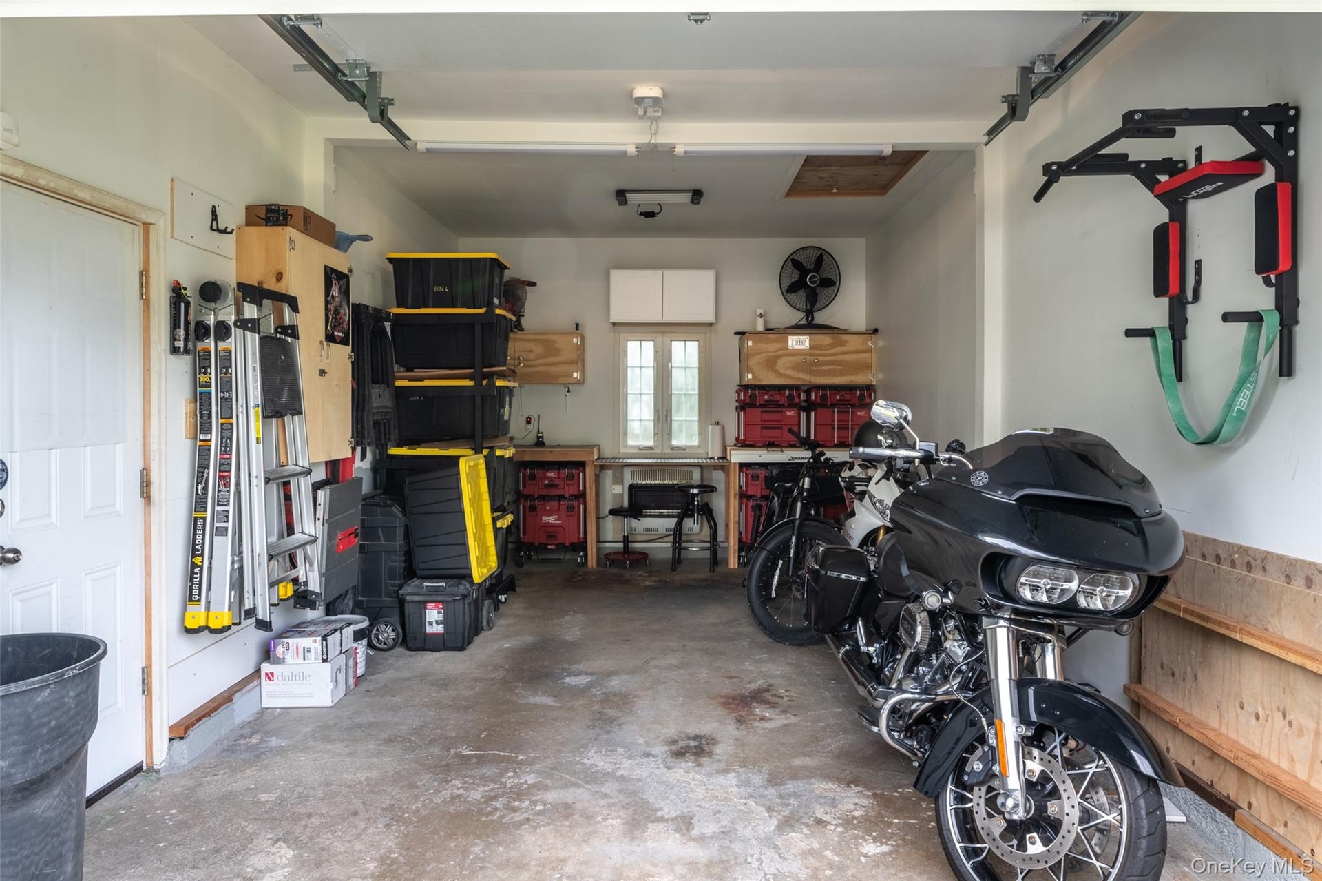 Interior of garage. Spacious enough for a car and storage