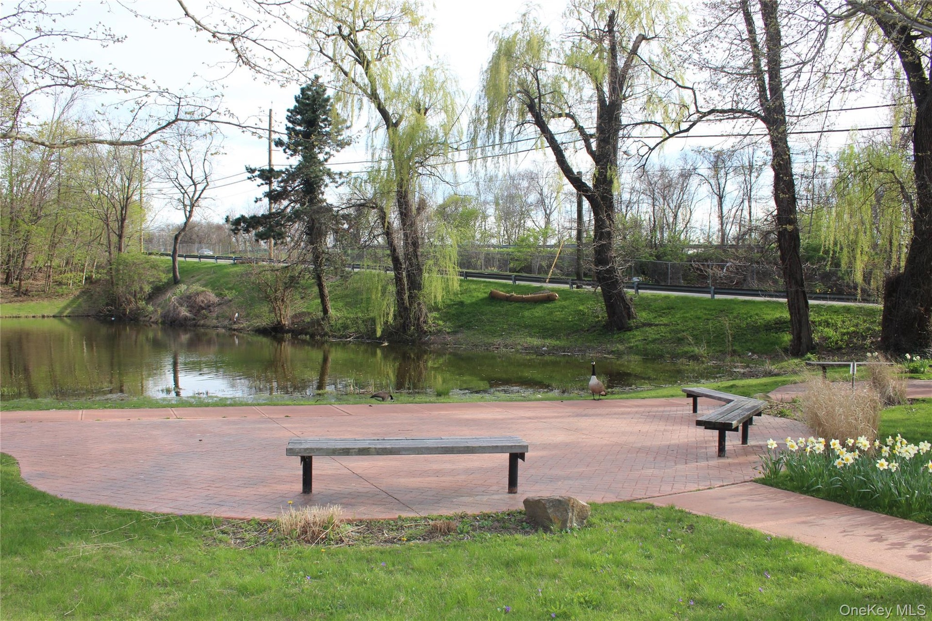One of many parks in the village.