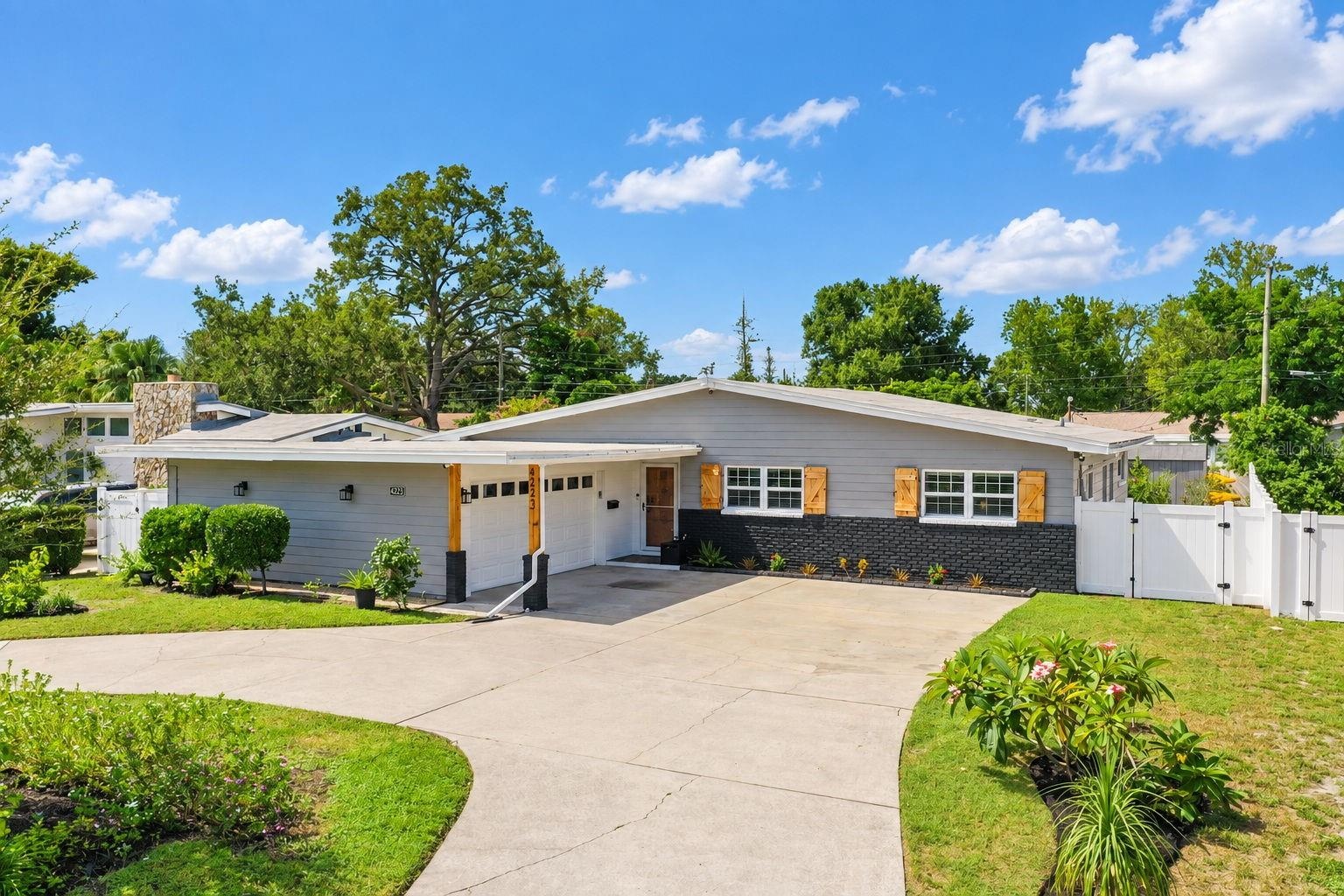 large circular driveway