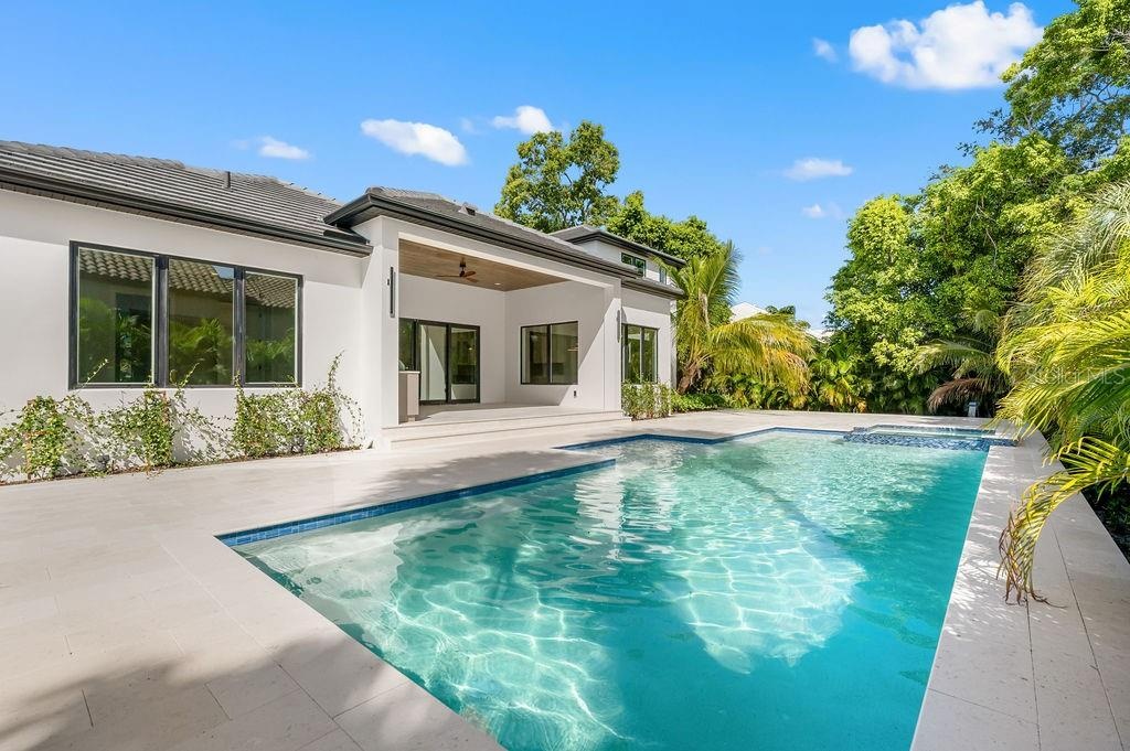 Another view of heated saltwater pool.