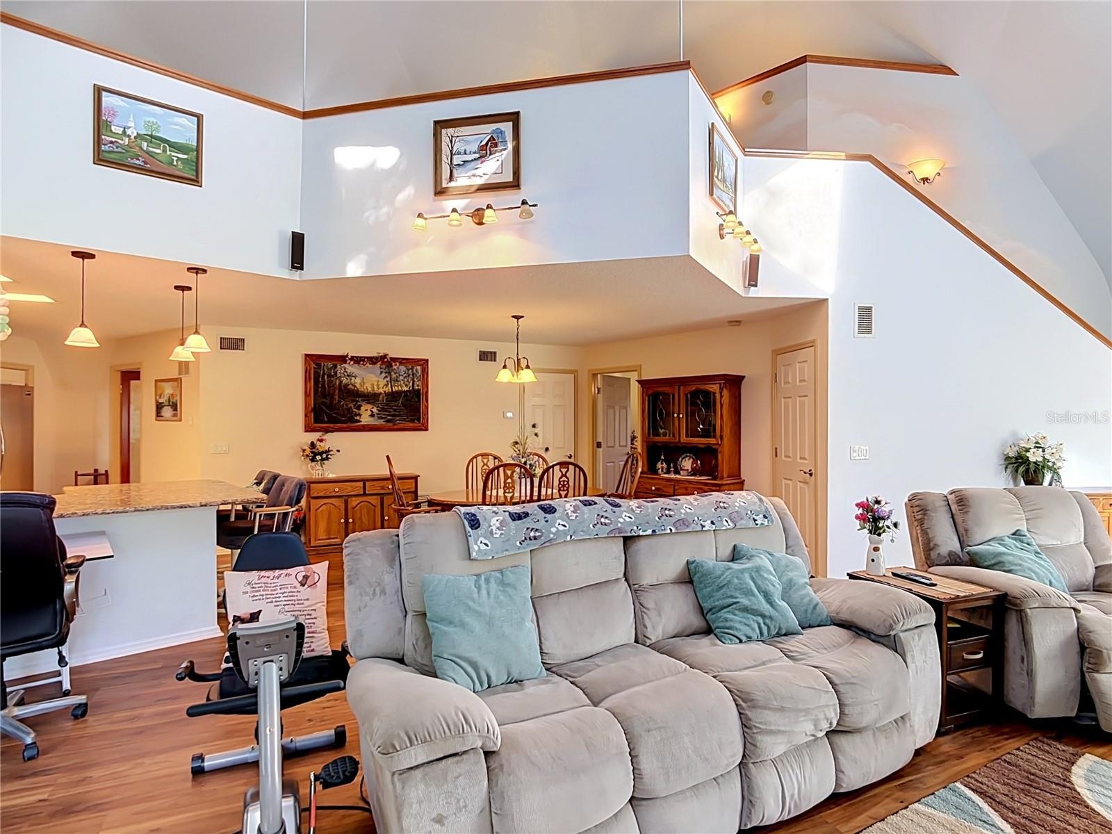 Loft/bedroom opens to downstairs.