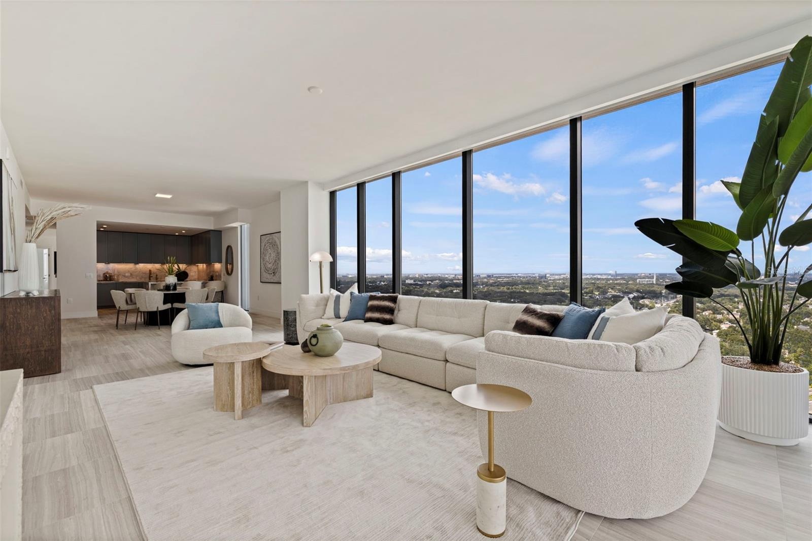An open-concept setting where the view is always part of the room.