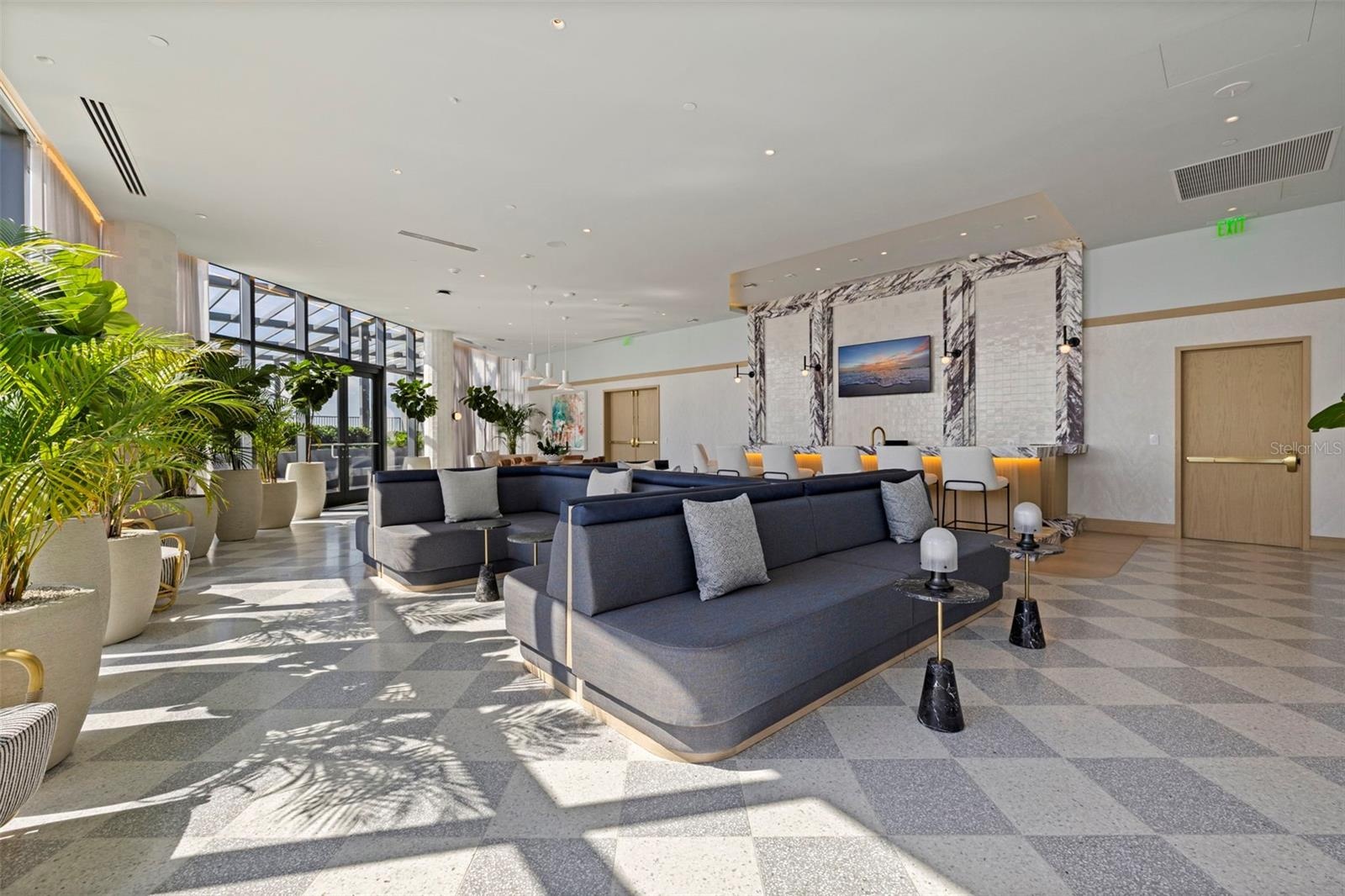 A polished bar and lounge create an effortless setting for entertaining.