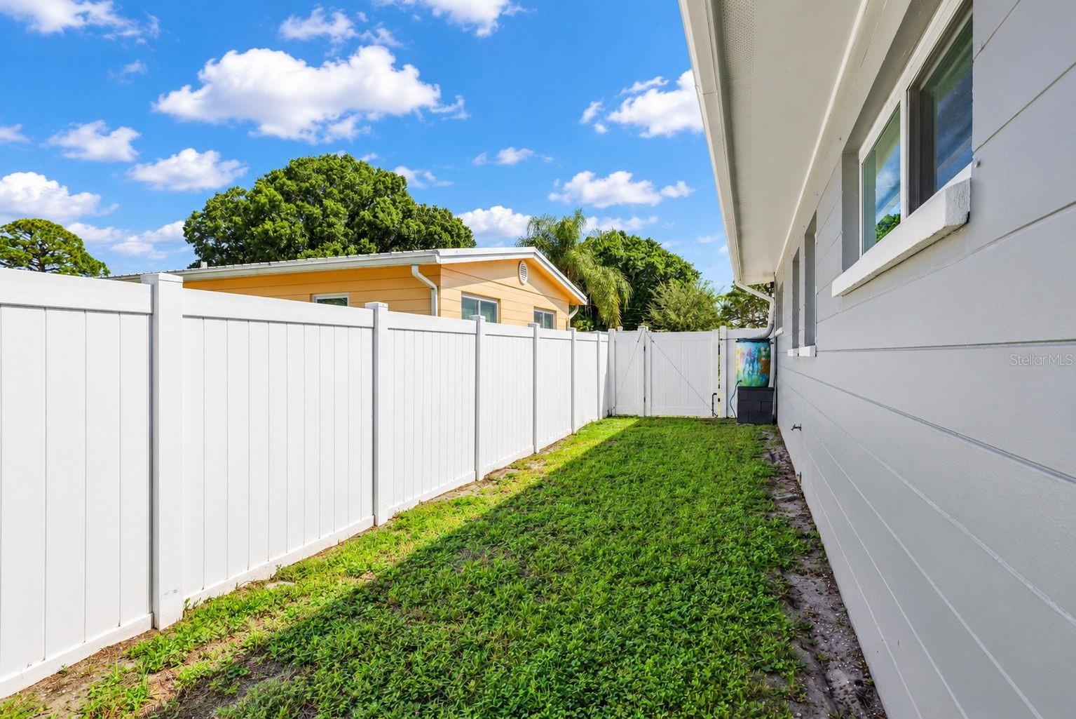 side yard  for a dog run