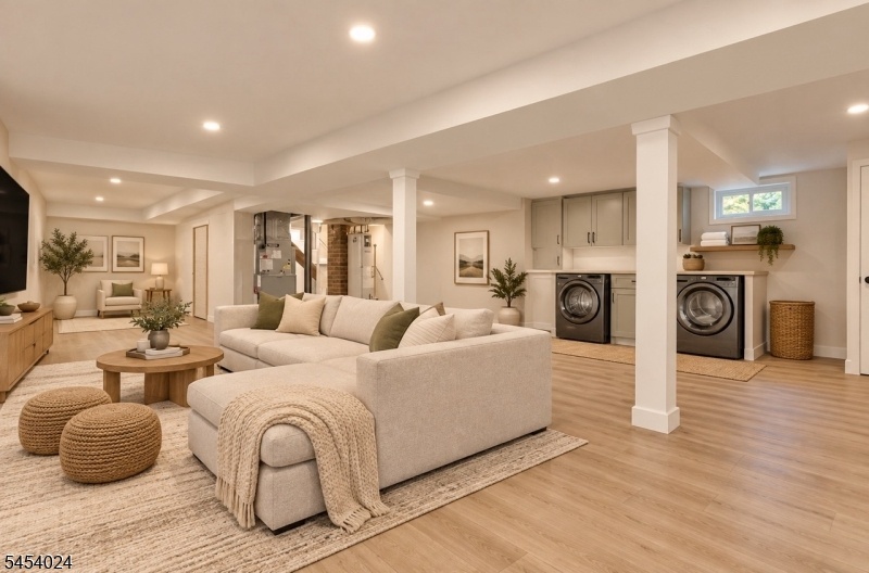 Basement virtually staged