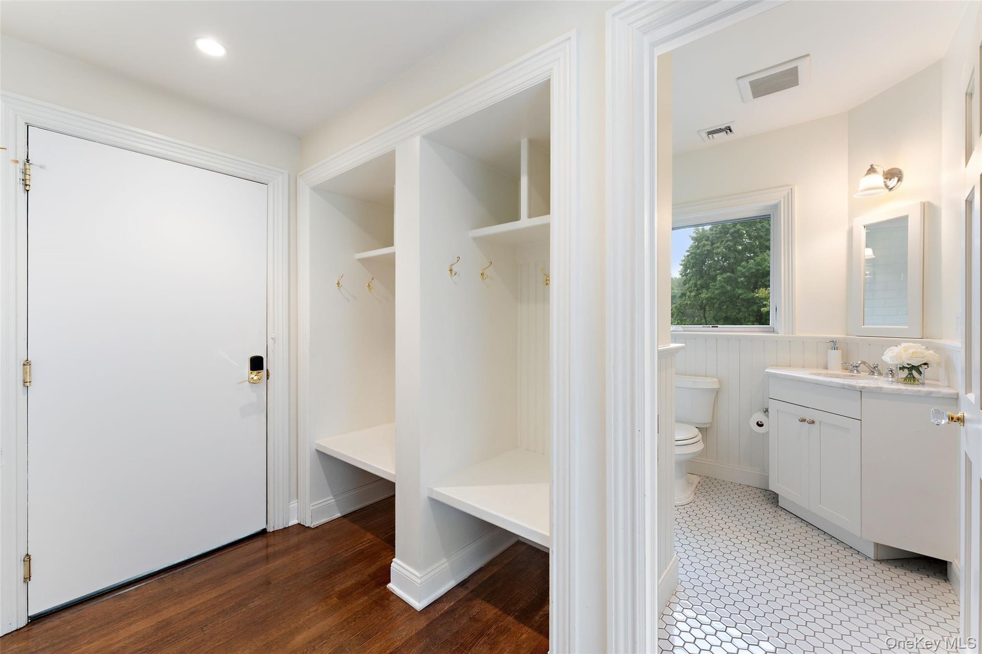 Mudroom with cubbies off 3 car garage