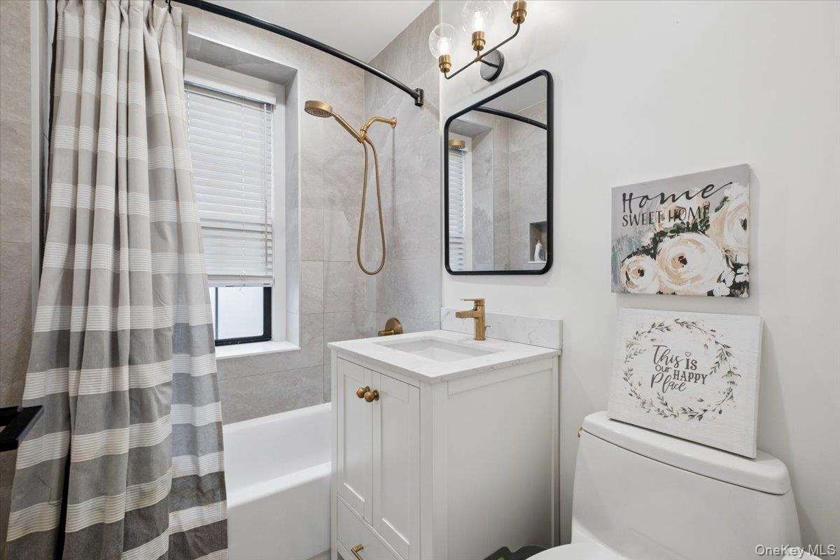 Renovated Full Bathroom has a bathtub