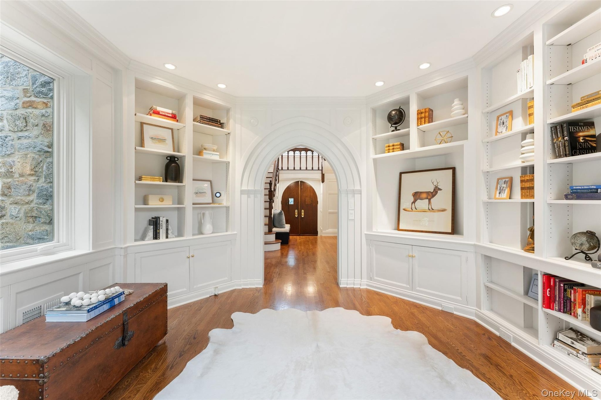 View of library into foyer