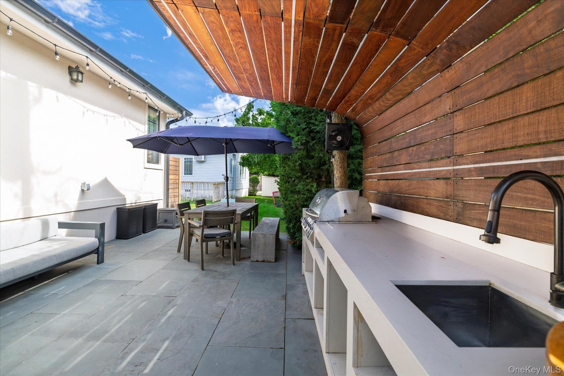 Covered outdoor kitchen