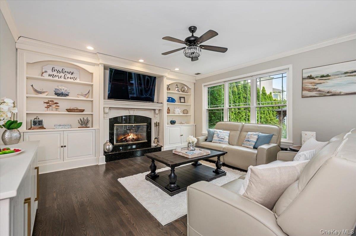 Family Room with Gas Fireplace and Built-ins
