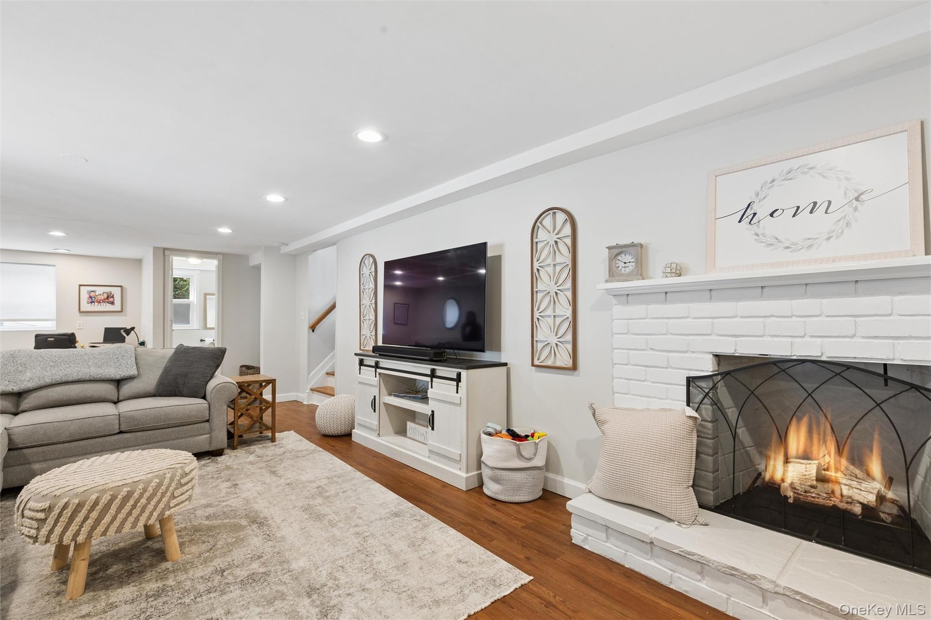 Spacious and bright with wood burning fireplace