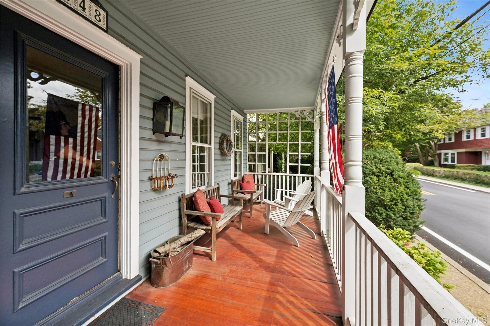 Front porch, great place for morning coffee